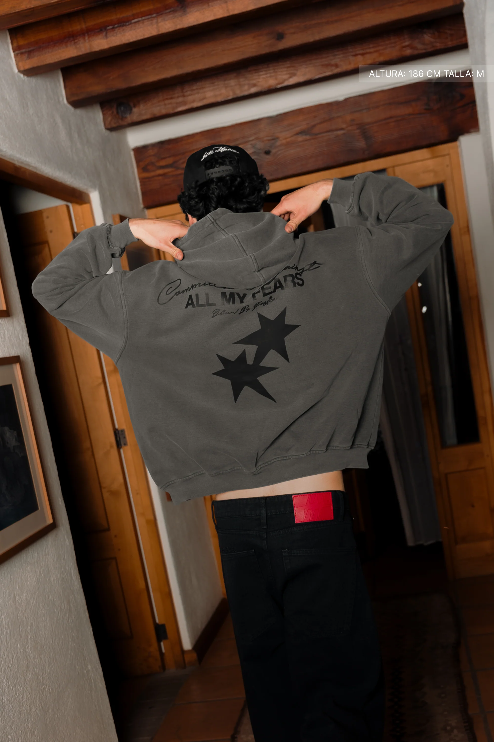 All My Fears Hoodie Washed Grey - Image 4