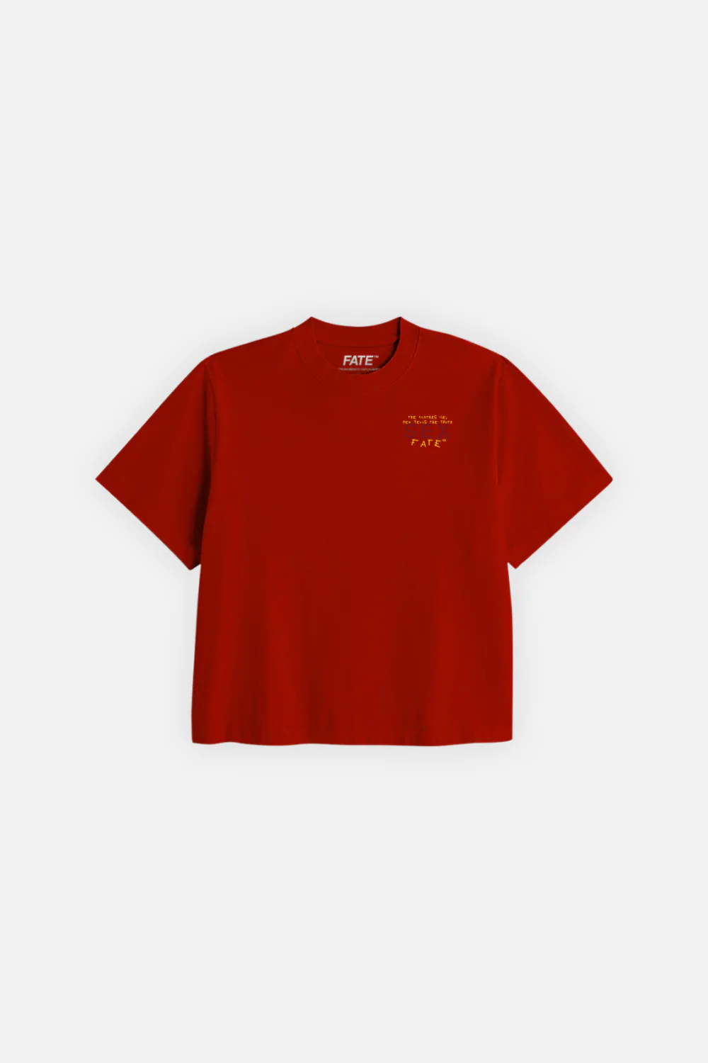 Clothes Lie Crop Tee Red - Image 3