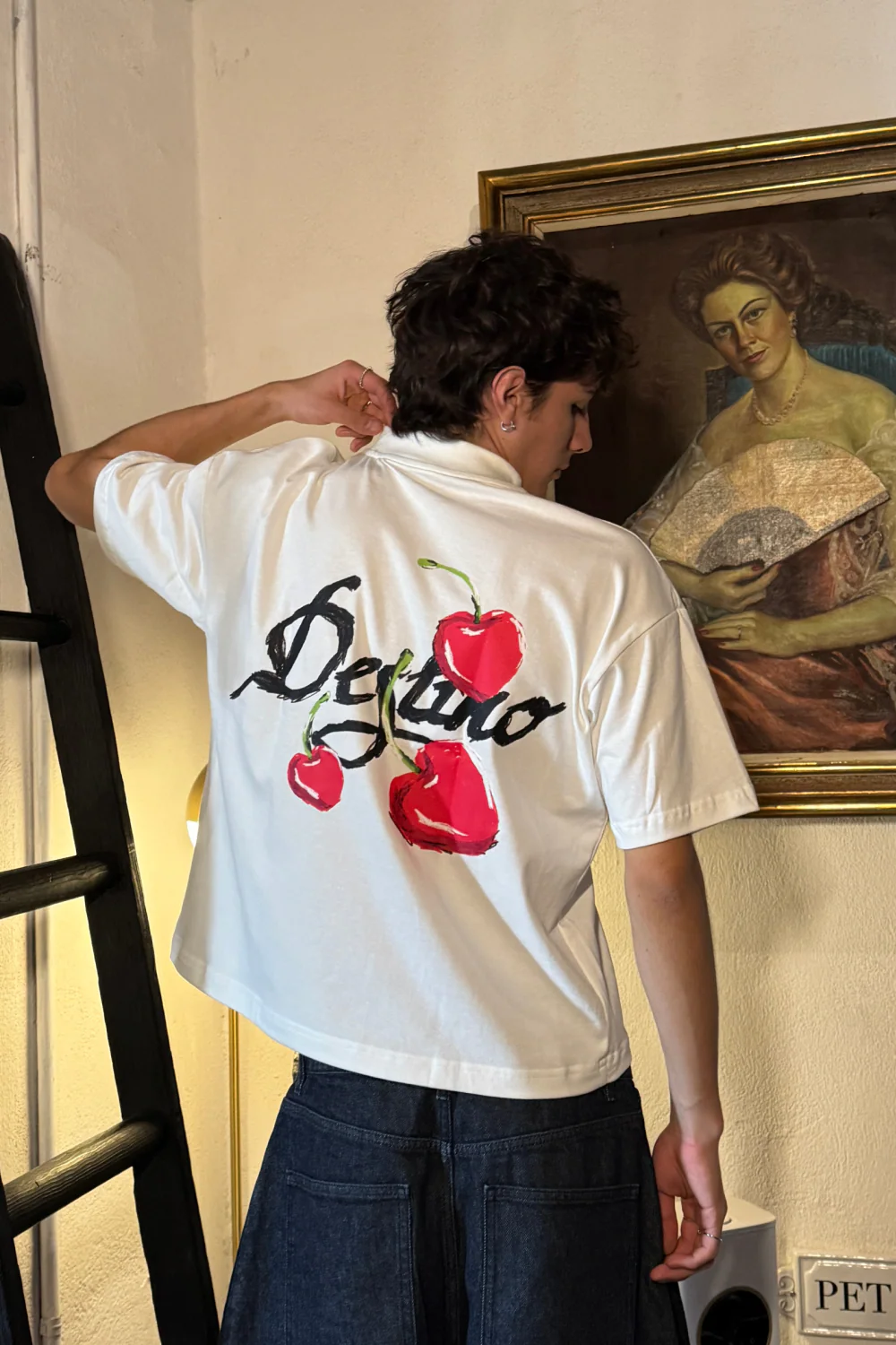 Crayon Cherry Tee Ivory - Image 2