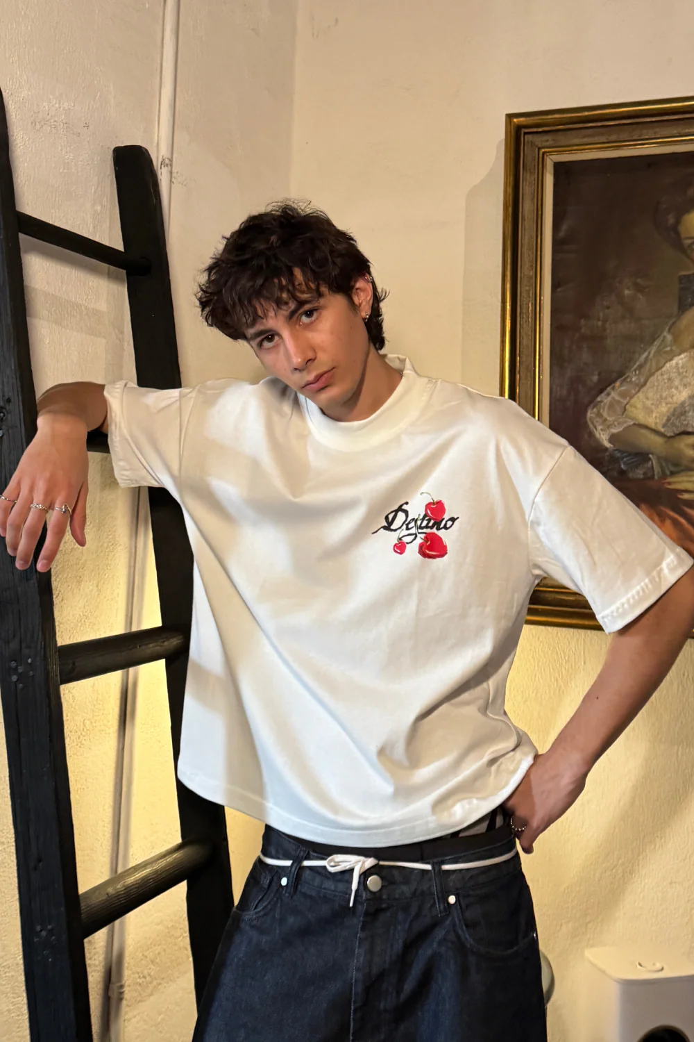 Crayon Cherry Tee Ivory - Image 4