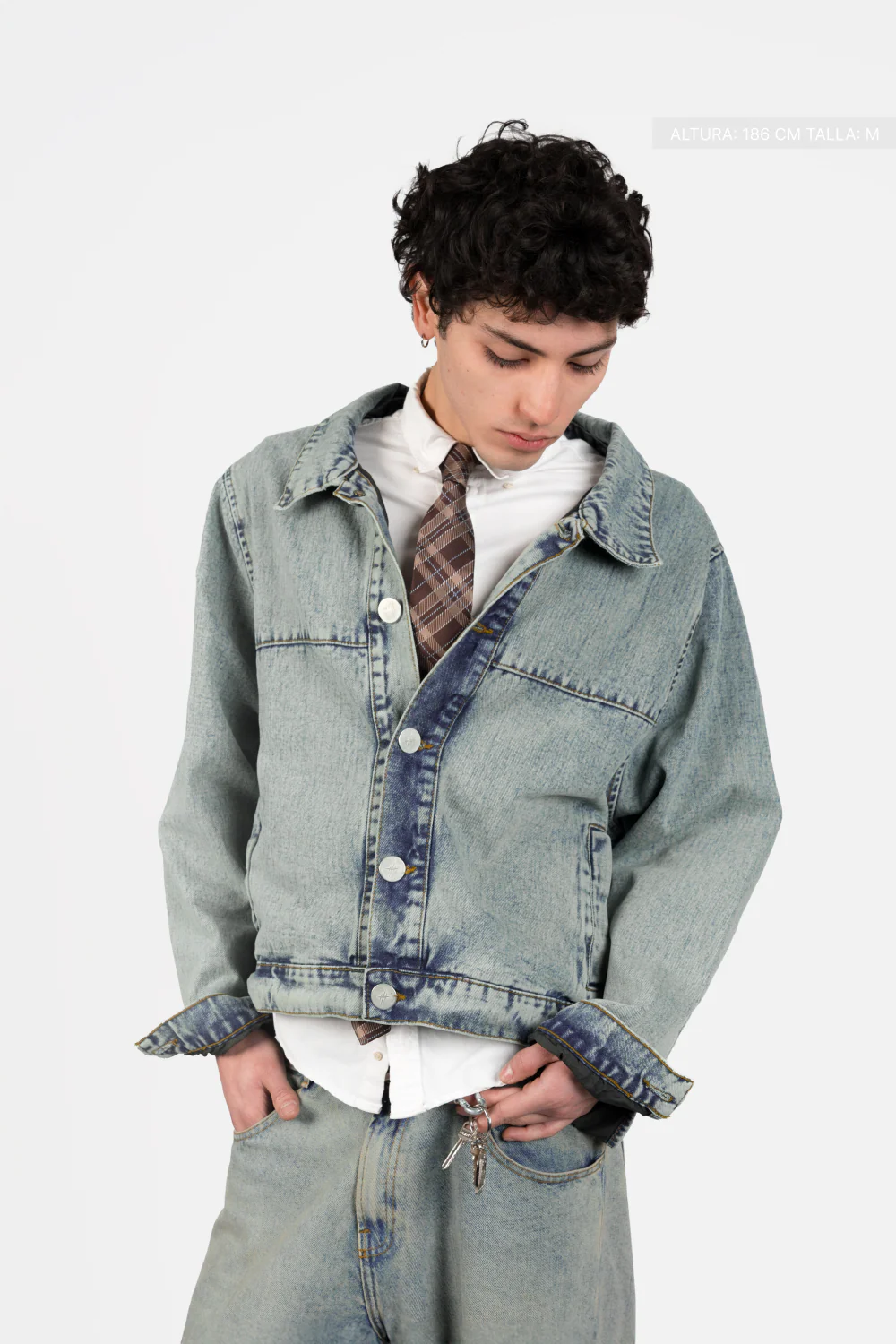 Denim Jacket Dirty Washed Blue - Image 6