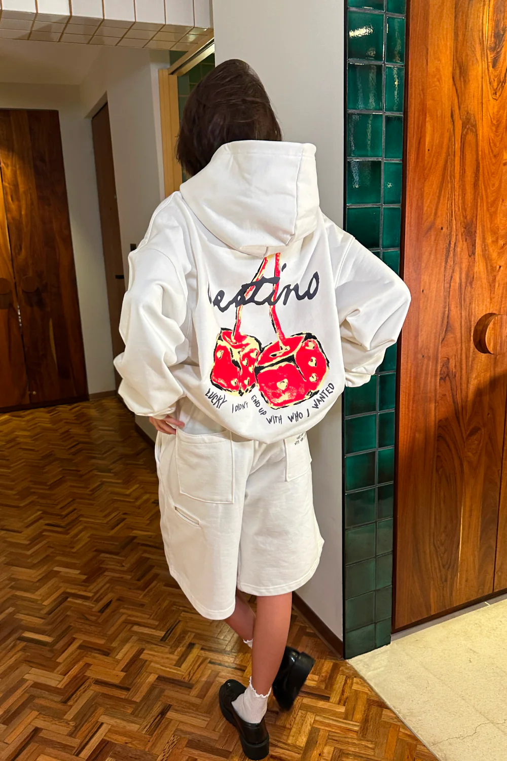 Dice Cherry Hoodie Ivory - Image 2