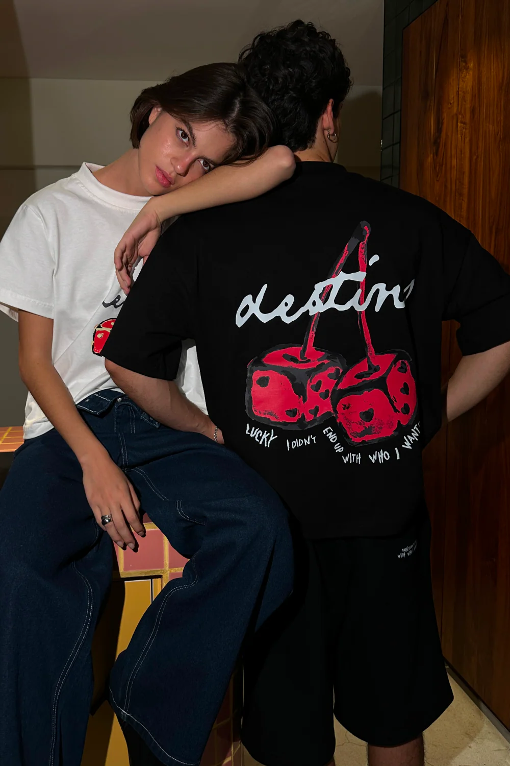 Dice Cherry Tee Black - Image 2