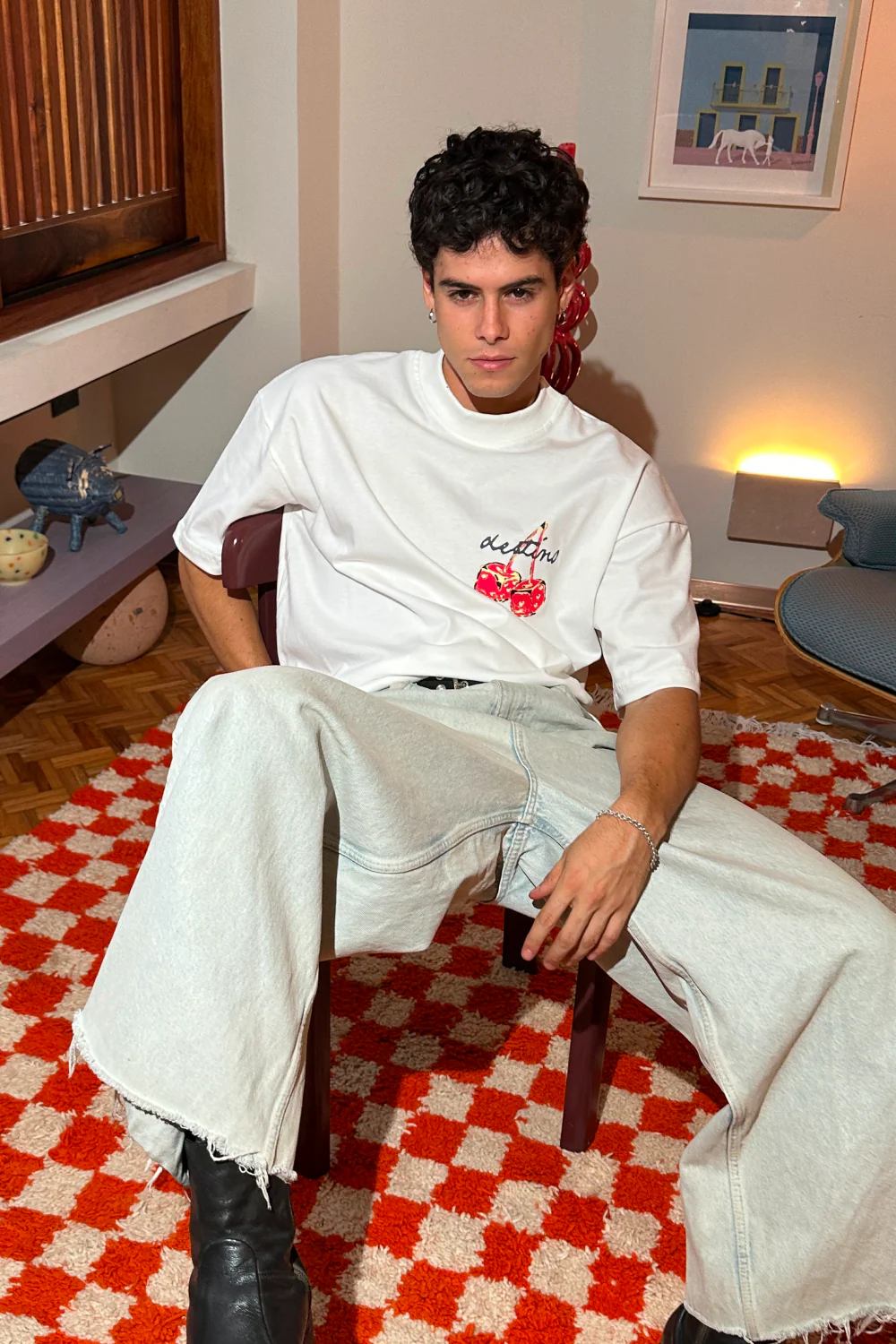 Dice Cherry Tee Ivory - Image 4