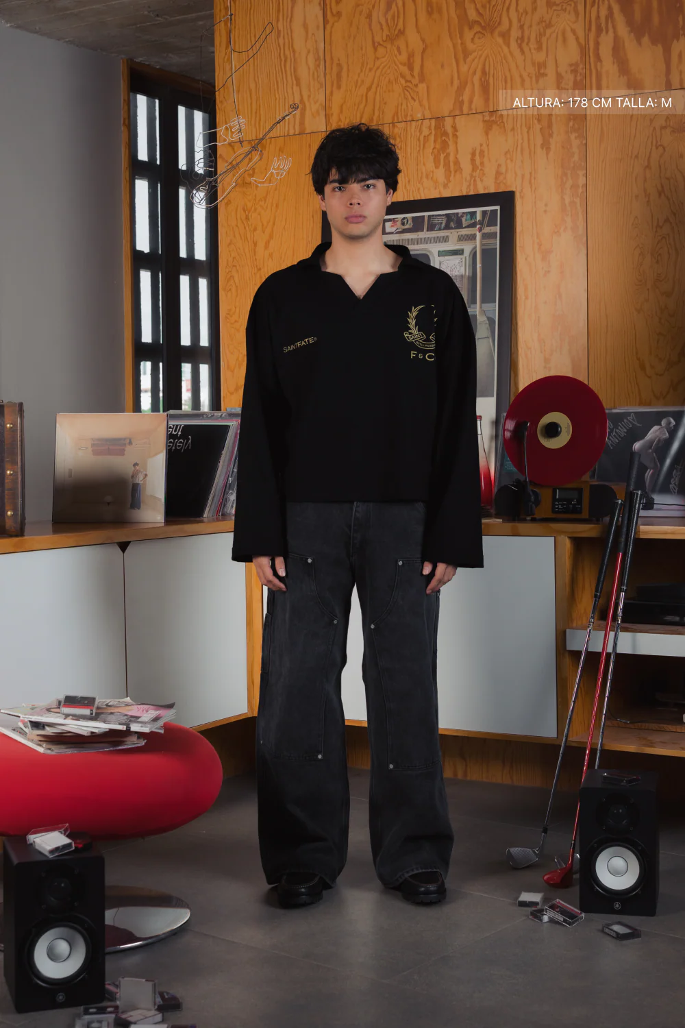 F & CO Longsleeve Polo Black - Image 4