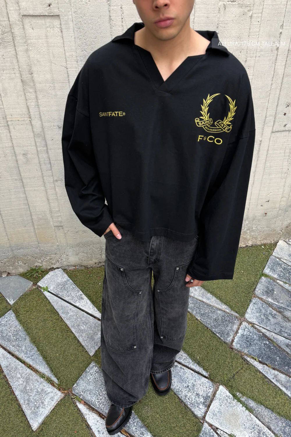 F & CO Longsleeve Polo Black - Image 8