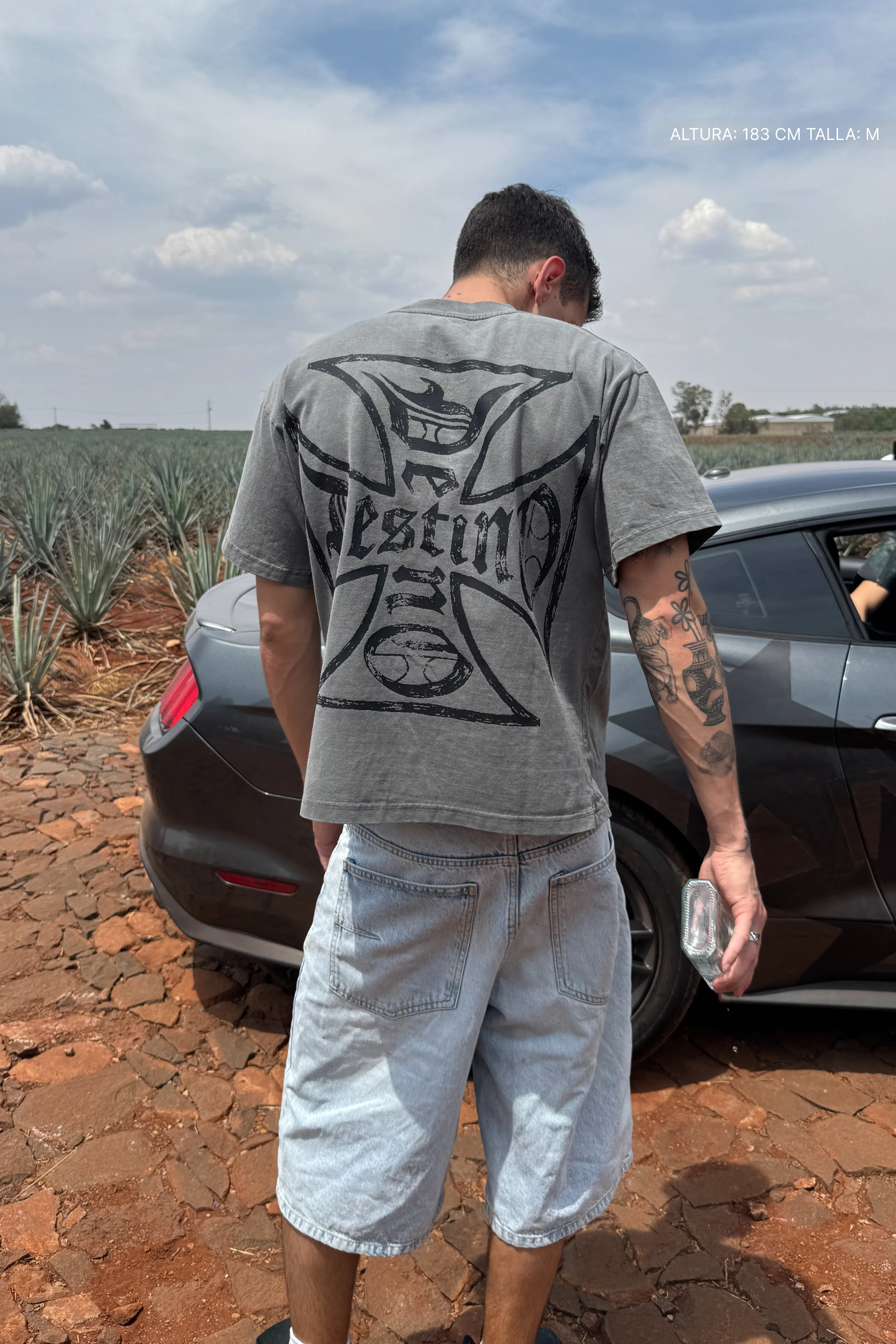 Destino Cross Tee Washed Grey - Image 5