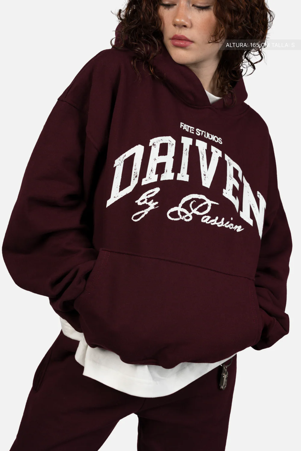 Driven By Passion Hoodie Burgundy - Image 6