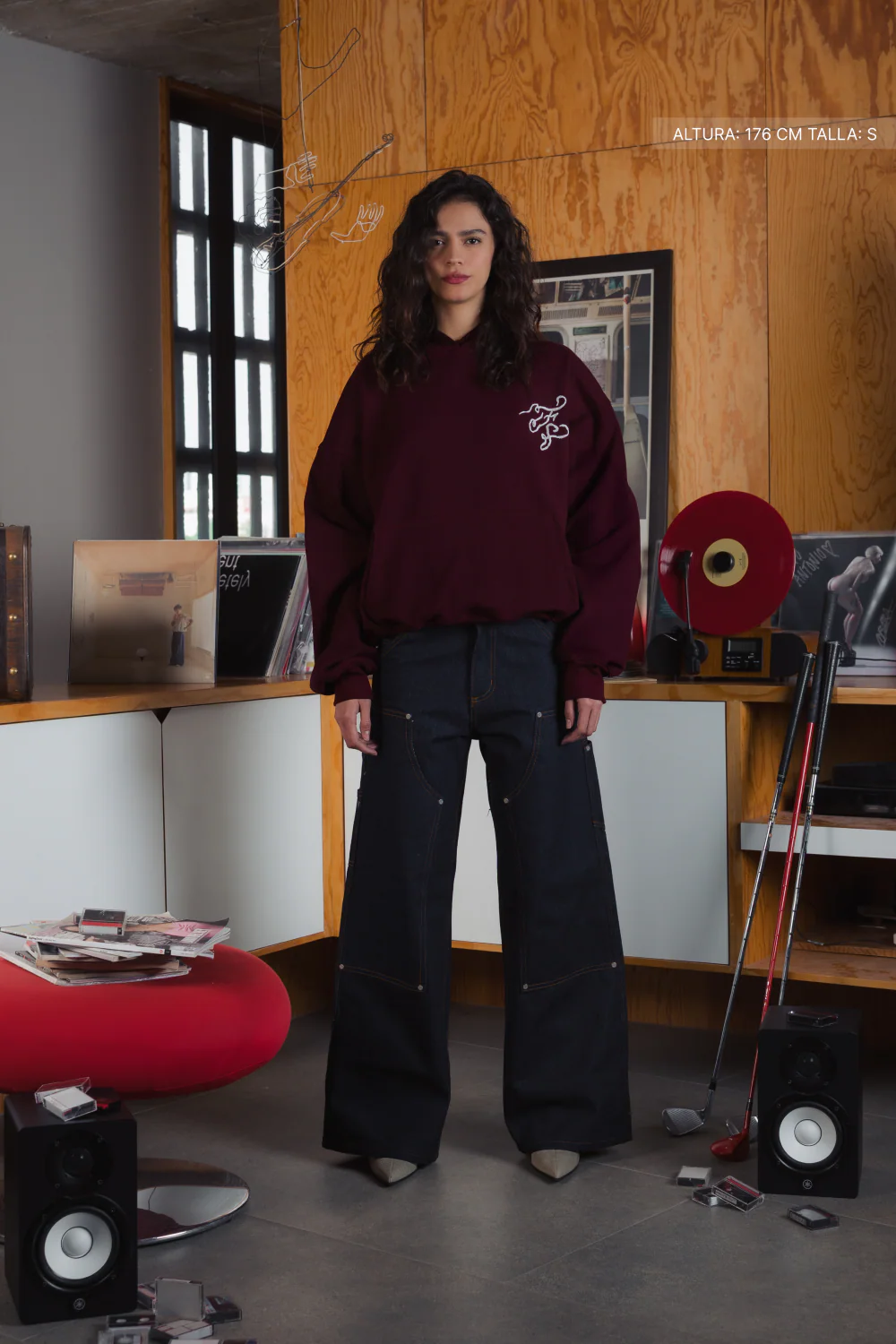 Fate Studios Script Hoodie Burgundy - Image 4