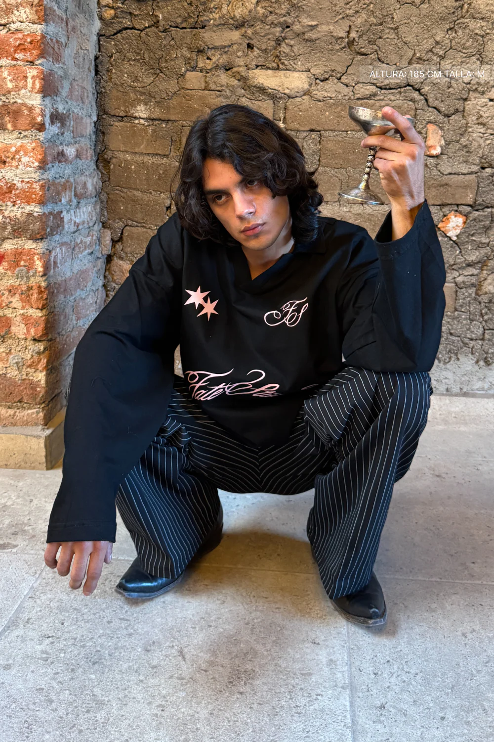 Fate Studios Script Longsleeve Polo Black - Image 2