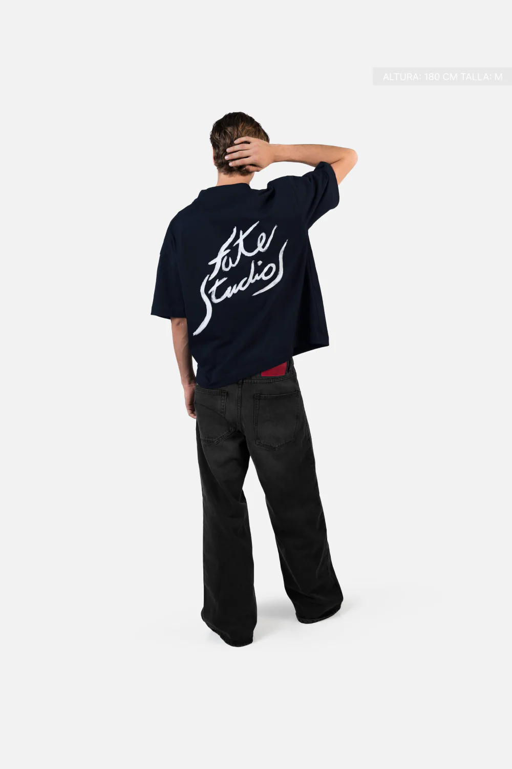 Fate Studios Letterscript Tee Navy Blue - Image 4