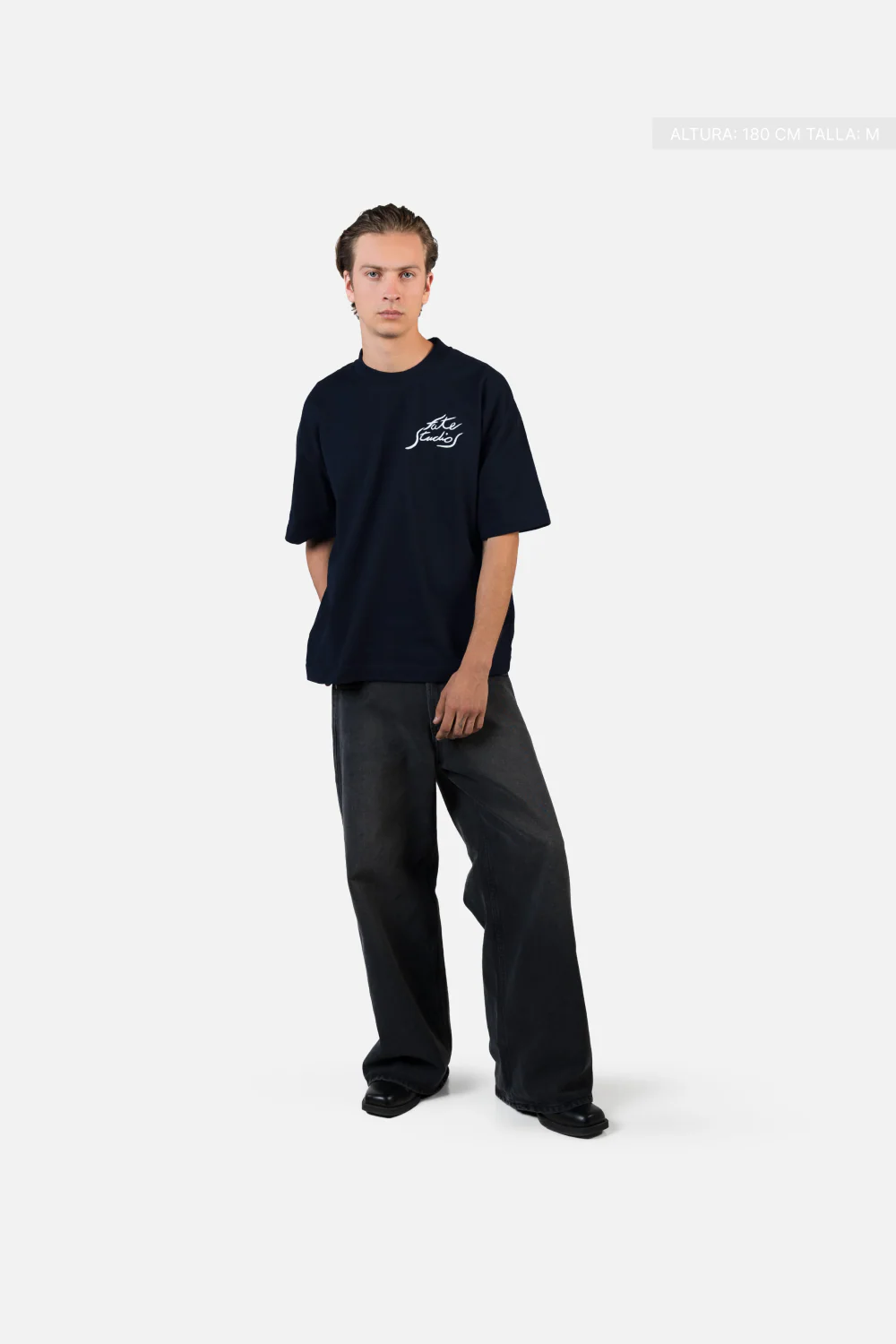 Fate Studios Letterscript Tee Navy Blue - Image 5