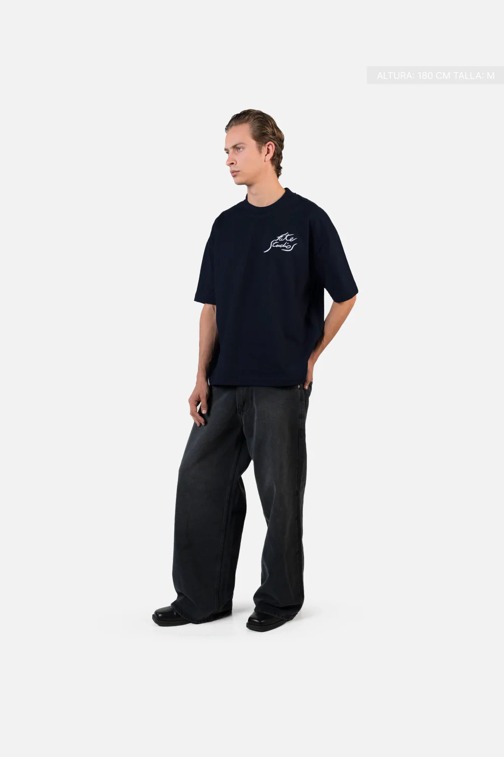 Fate Studios Letterscript Tee Navy Blue - Image 7