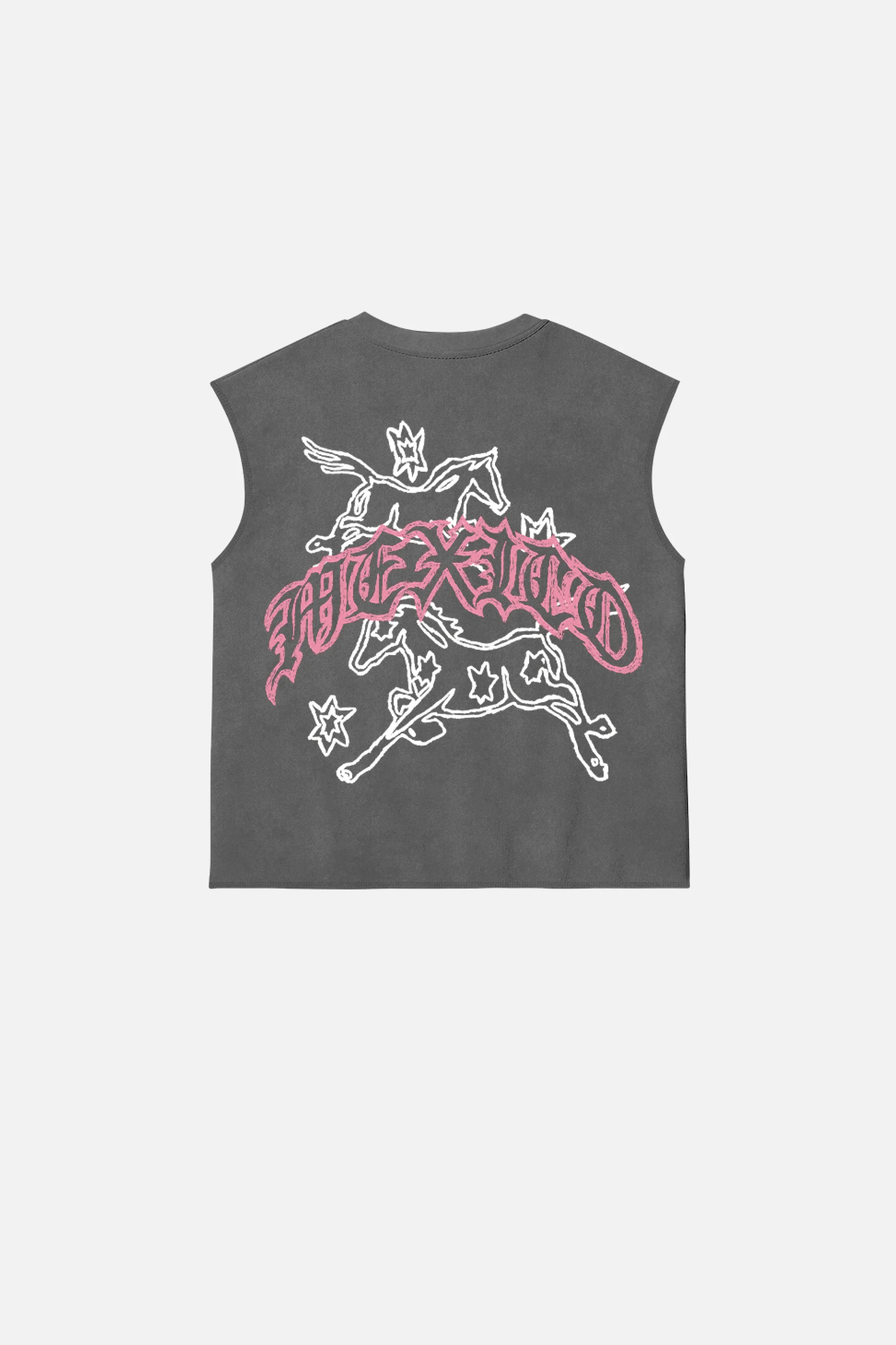 Fate Two Horse Sparks Tank Top Washed Grey