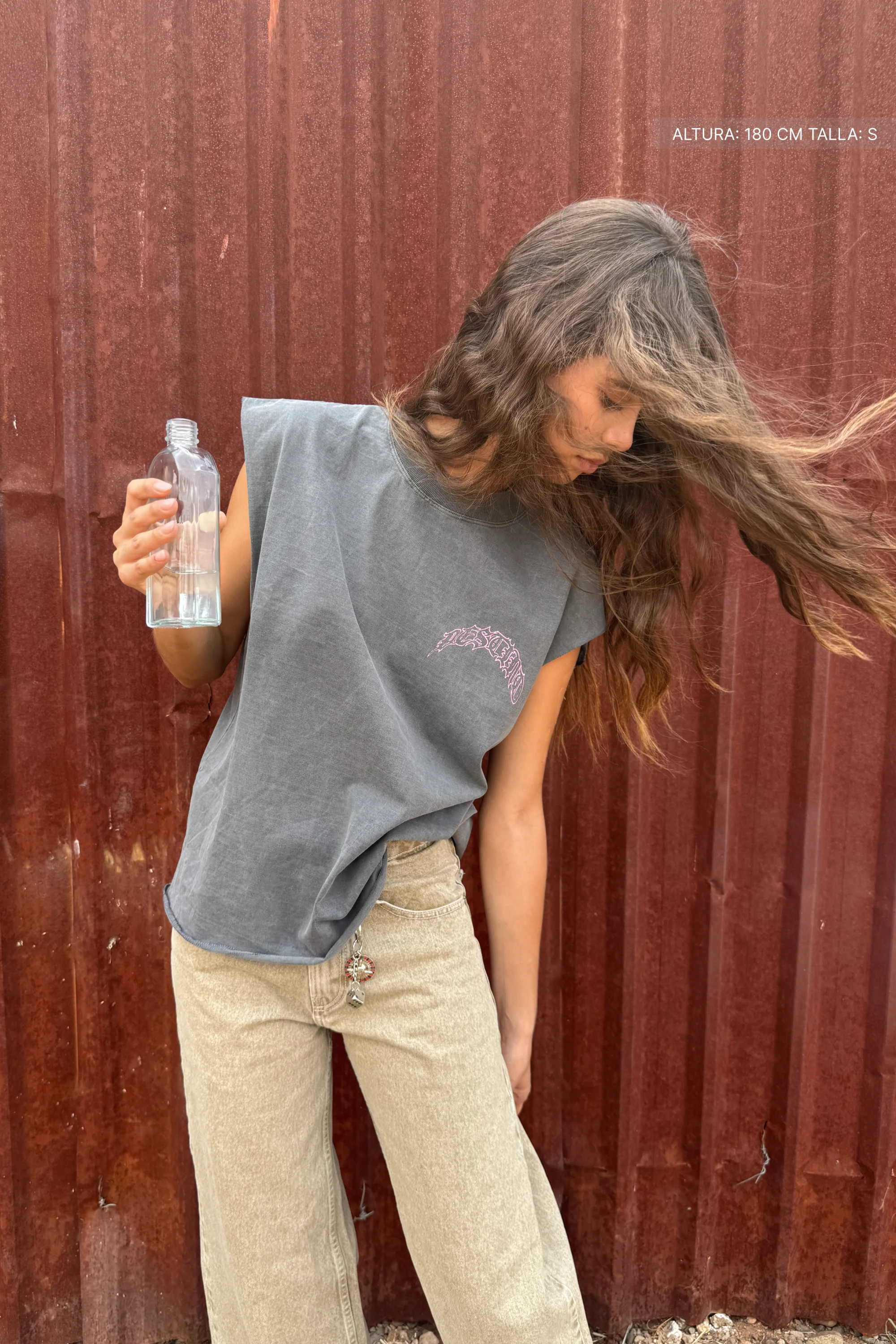 Fate Two Horse Sparks Tank Top Washed Grey - Image 6