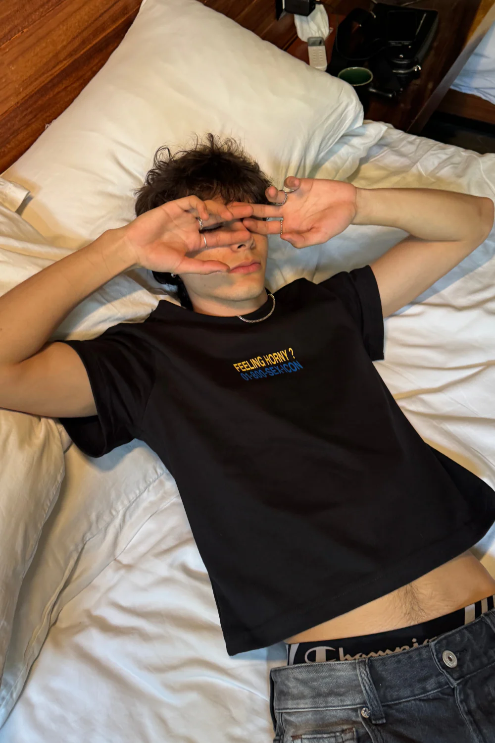 Feeling Horny Crop Tee Black - Image 4