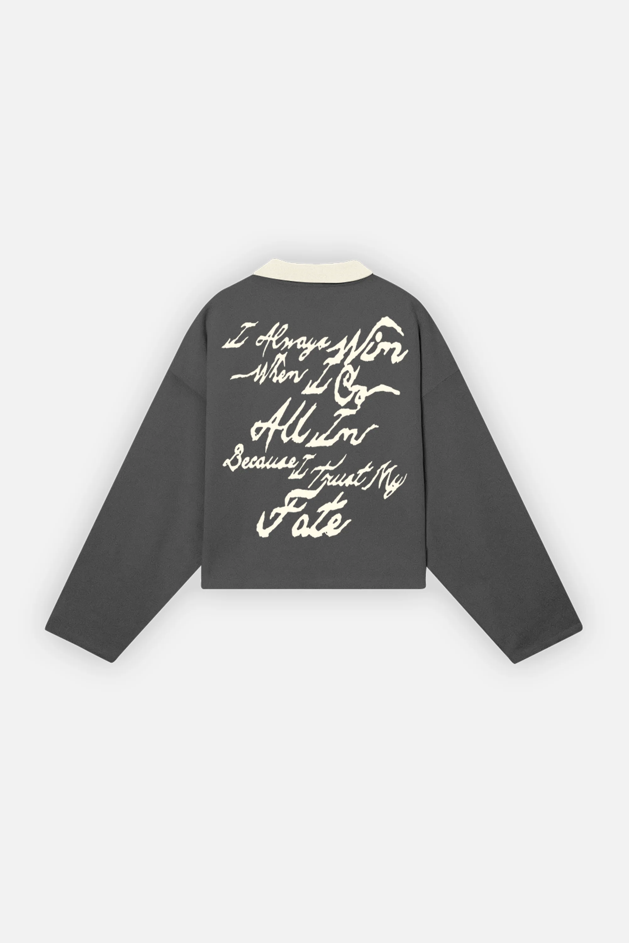 I Always Win Longsleeve Polo Oxford Grey - Image 3