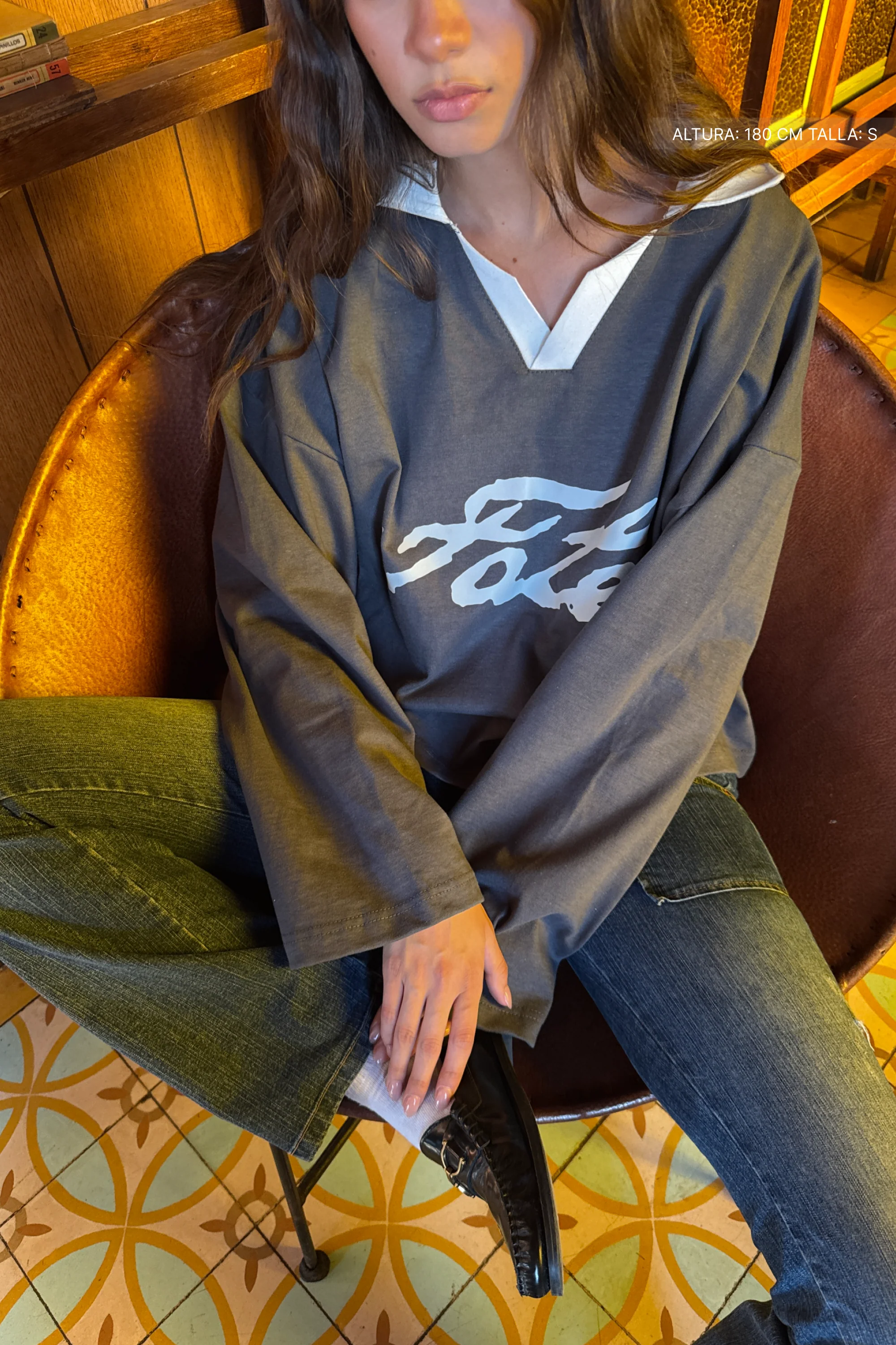 I Always Win Longsleeve Polo Oxford Grey - Image 6