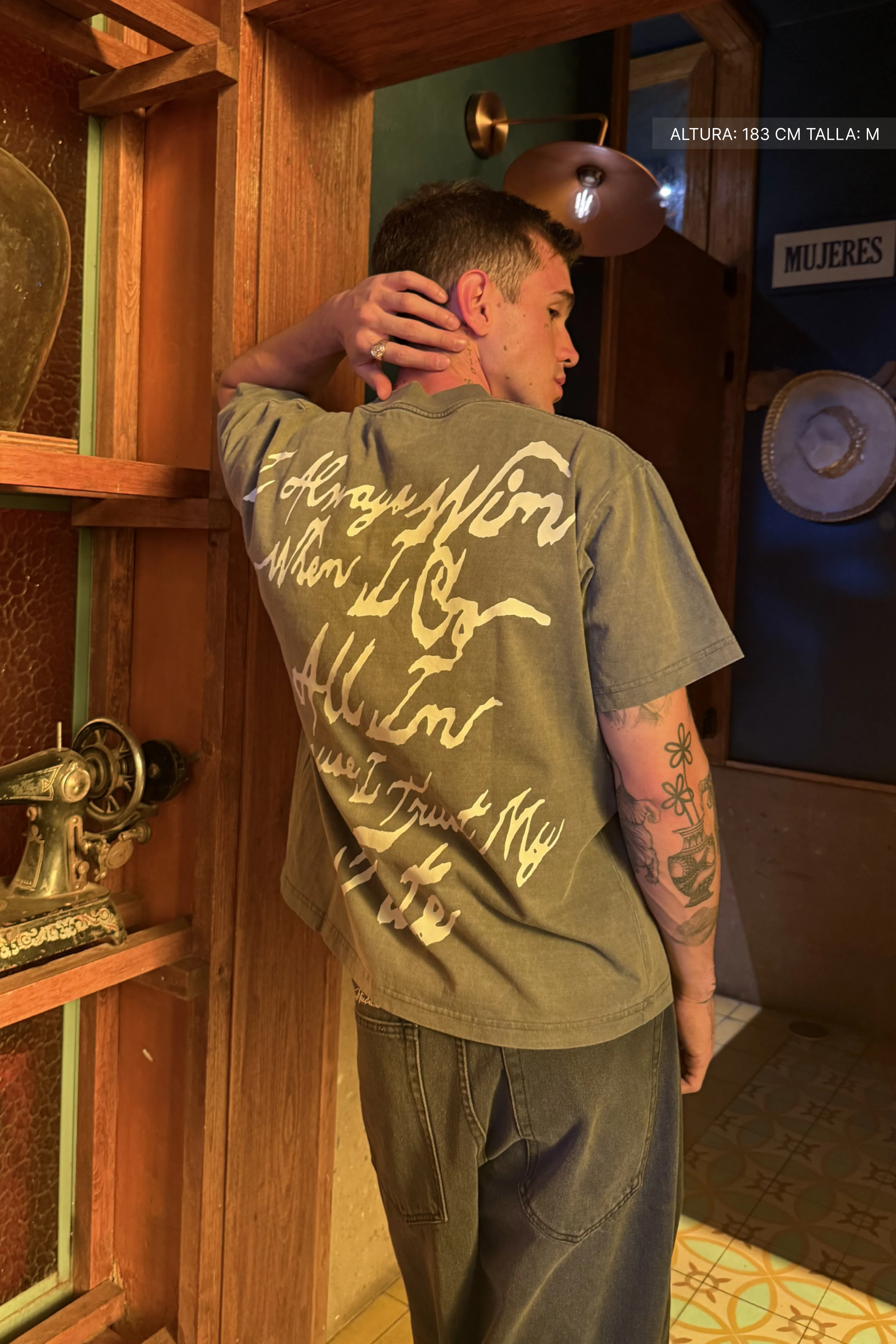 I always Win Tee Washed Grey - Image 4
