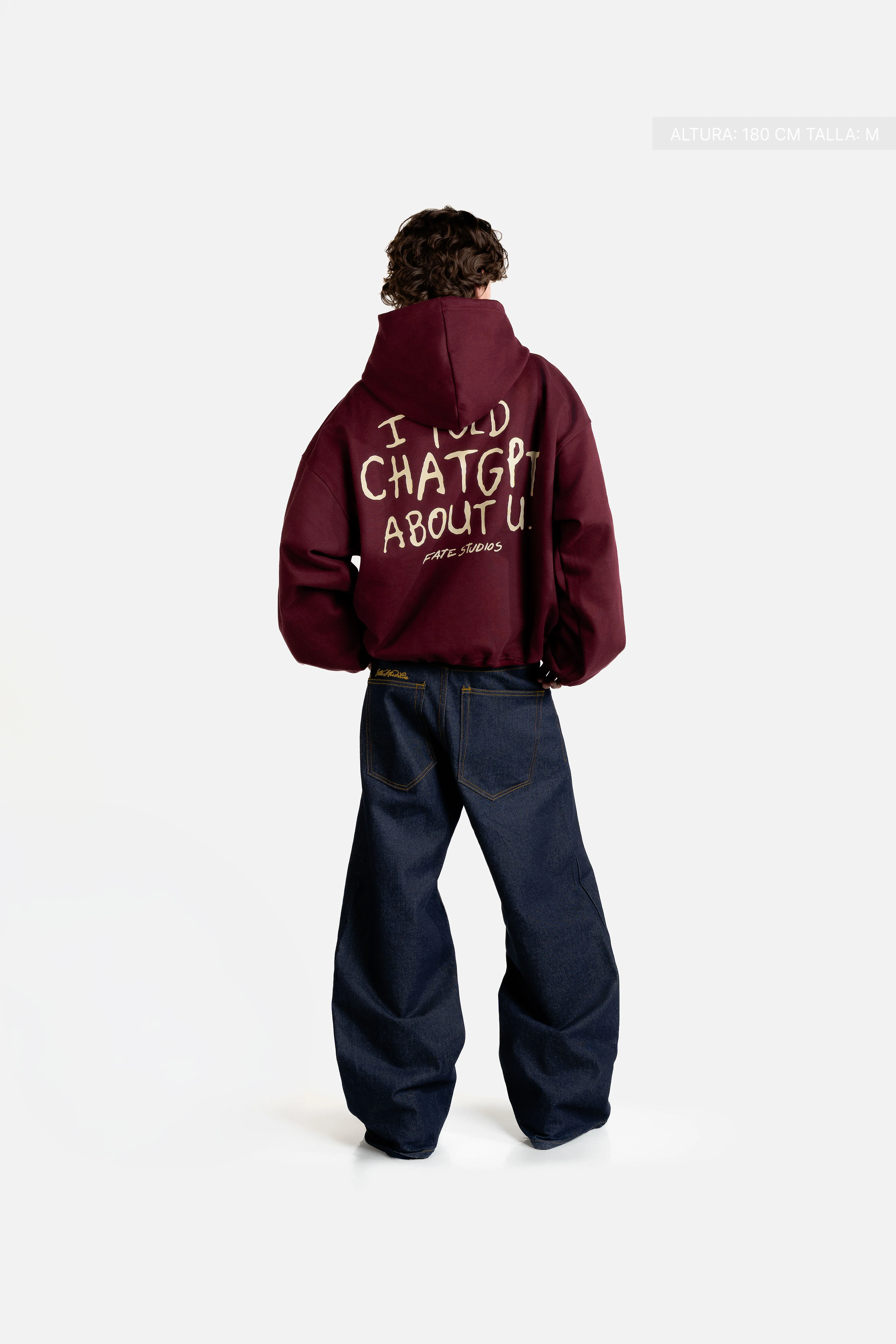 I Told Chat Hoodie Burgundy - Image 4