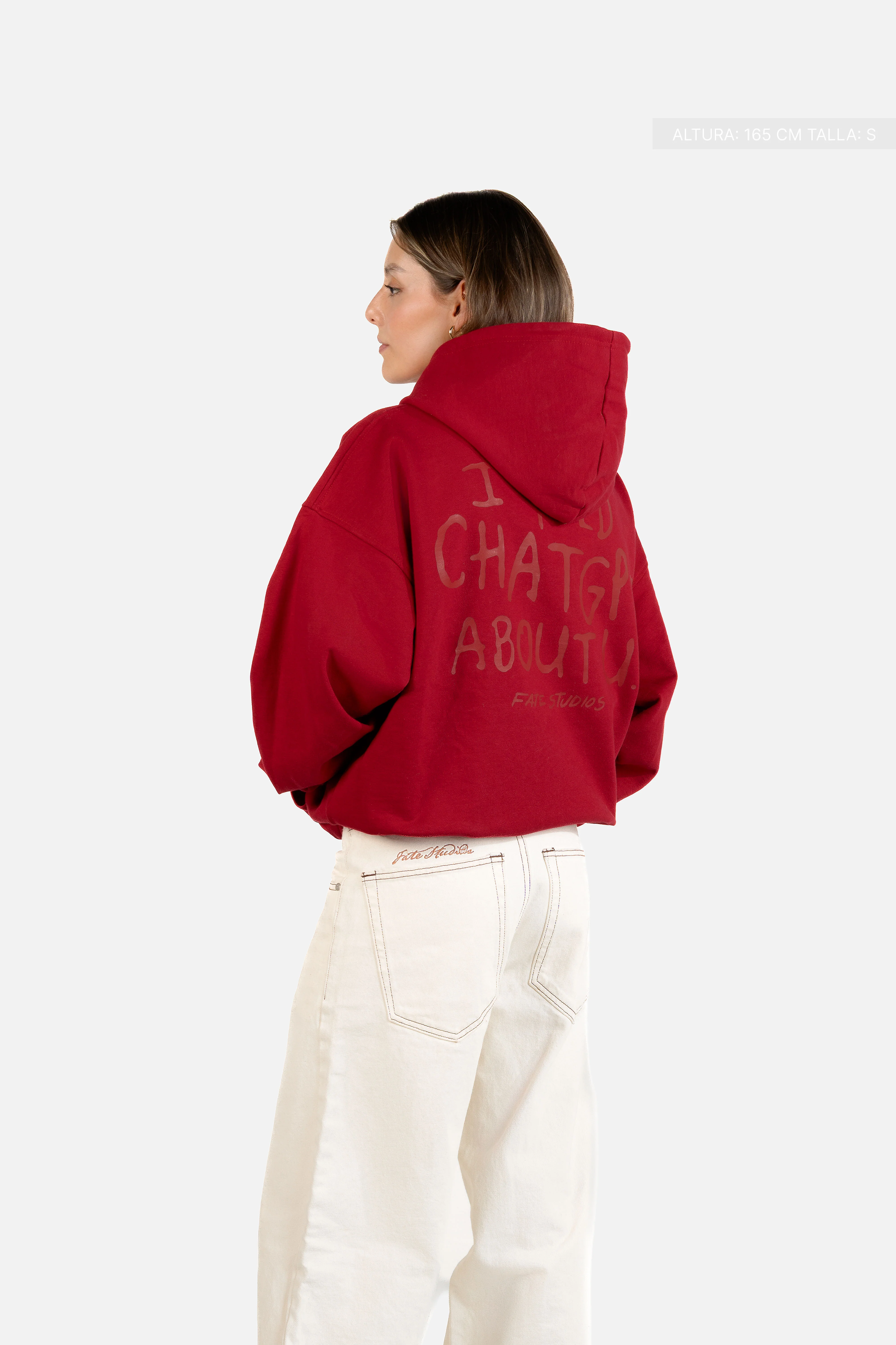 I Told Chat Hoodie Cherry Red - Image 6