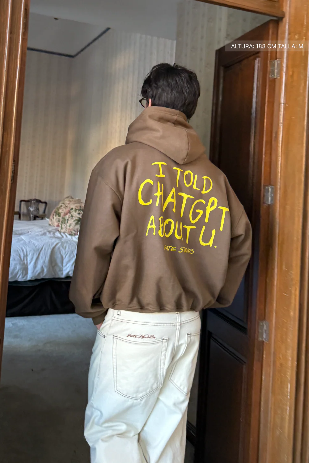 I Told Chat Hoodie Mocha Brown - Image 2