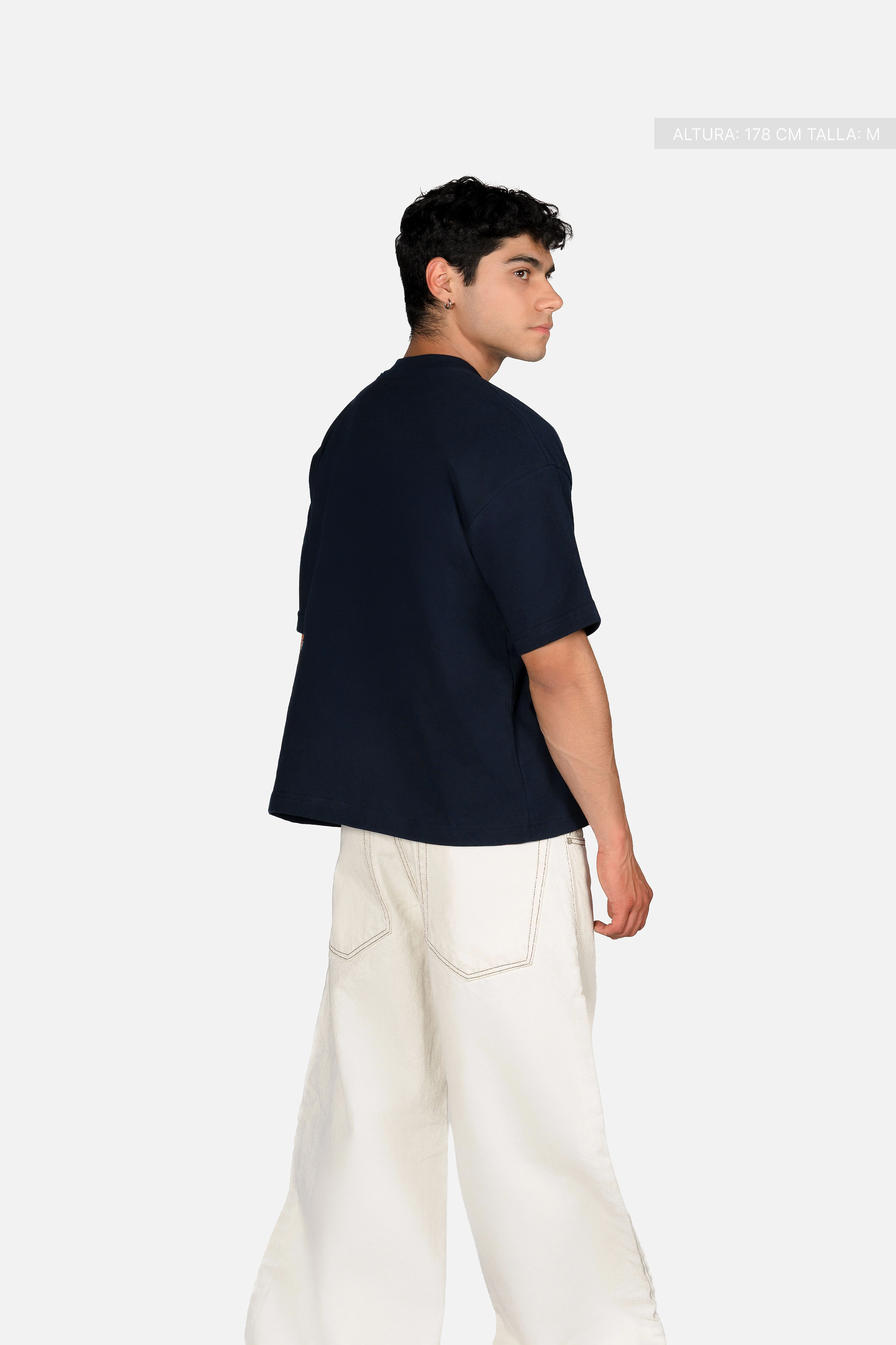 Legacy Semi-Oversized T-Shirt Navy Blue - Image 5