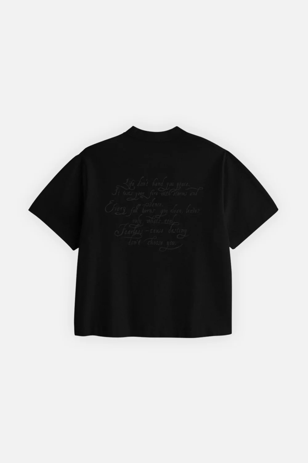 Letter Cross Crop Tee Black - Image 3