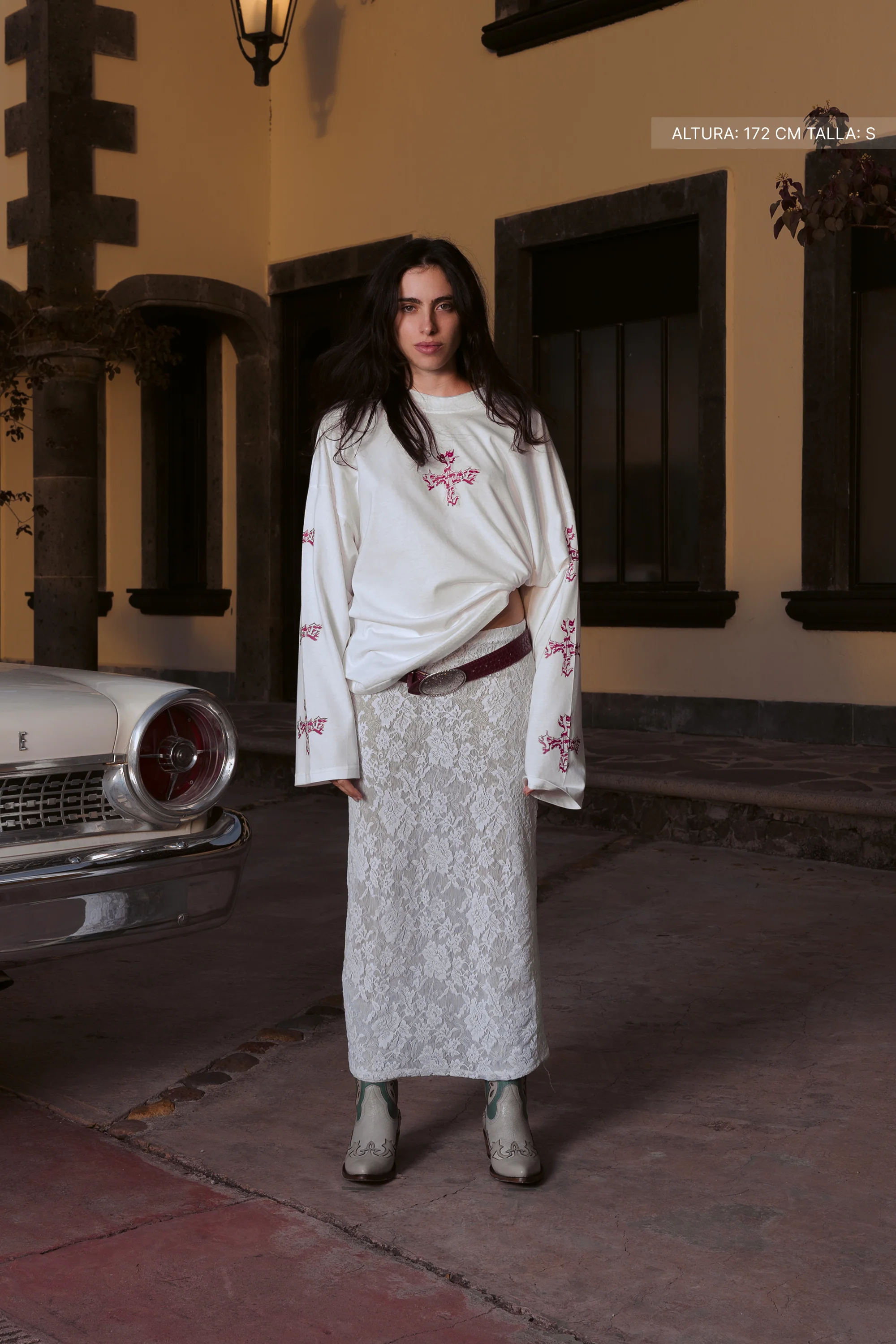 Letter Cross Longsleeve Ivory - Image 4
