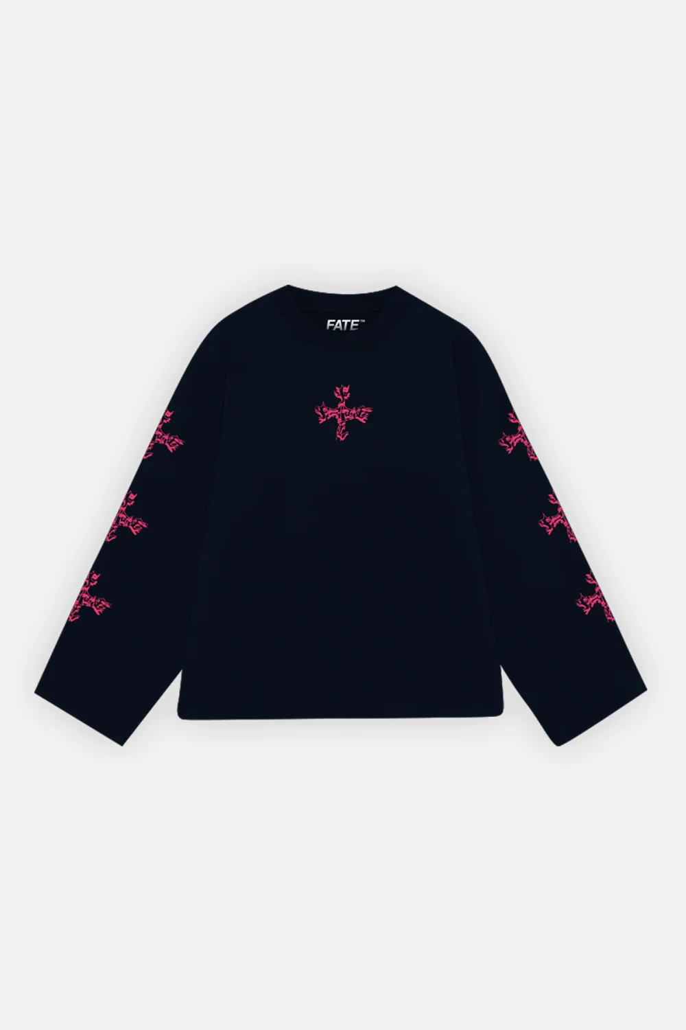 Letter Cross Longsleeve Navy Blue - Image 3