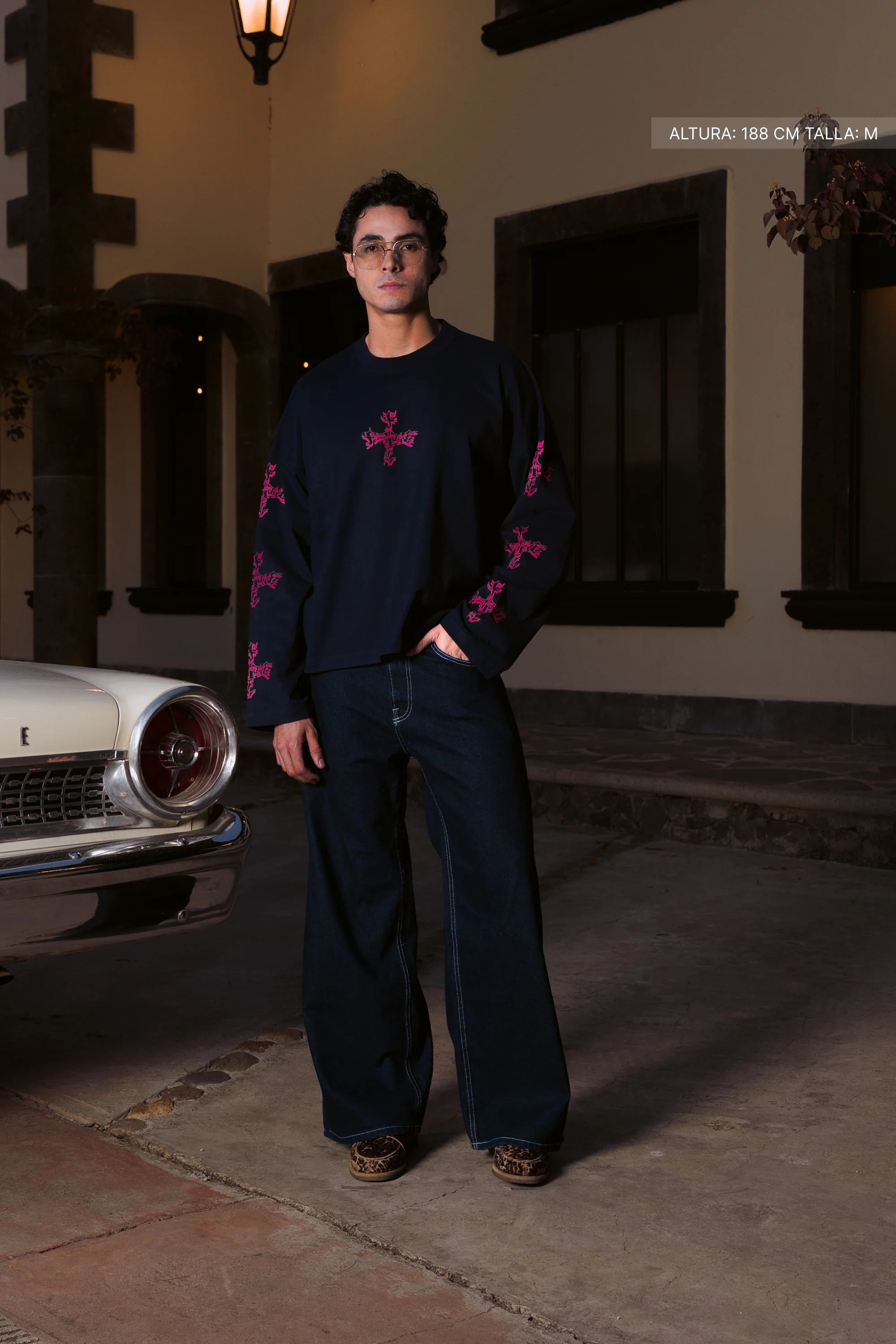 Letter Cross Longsleeve Navy Blue - Image 5