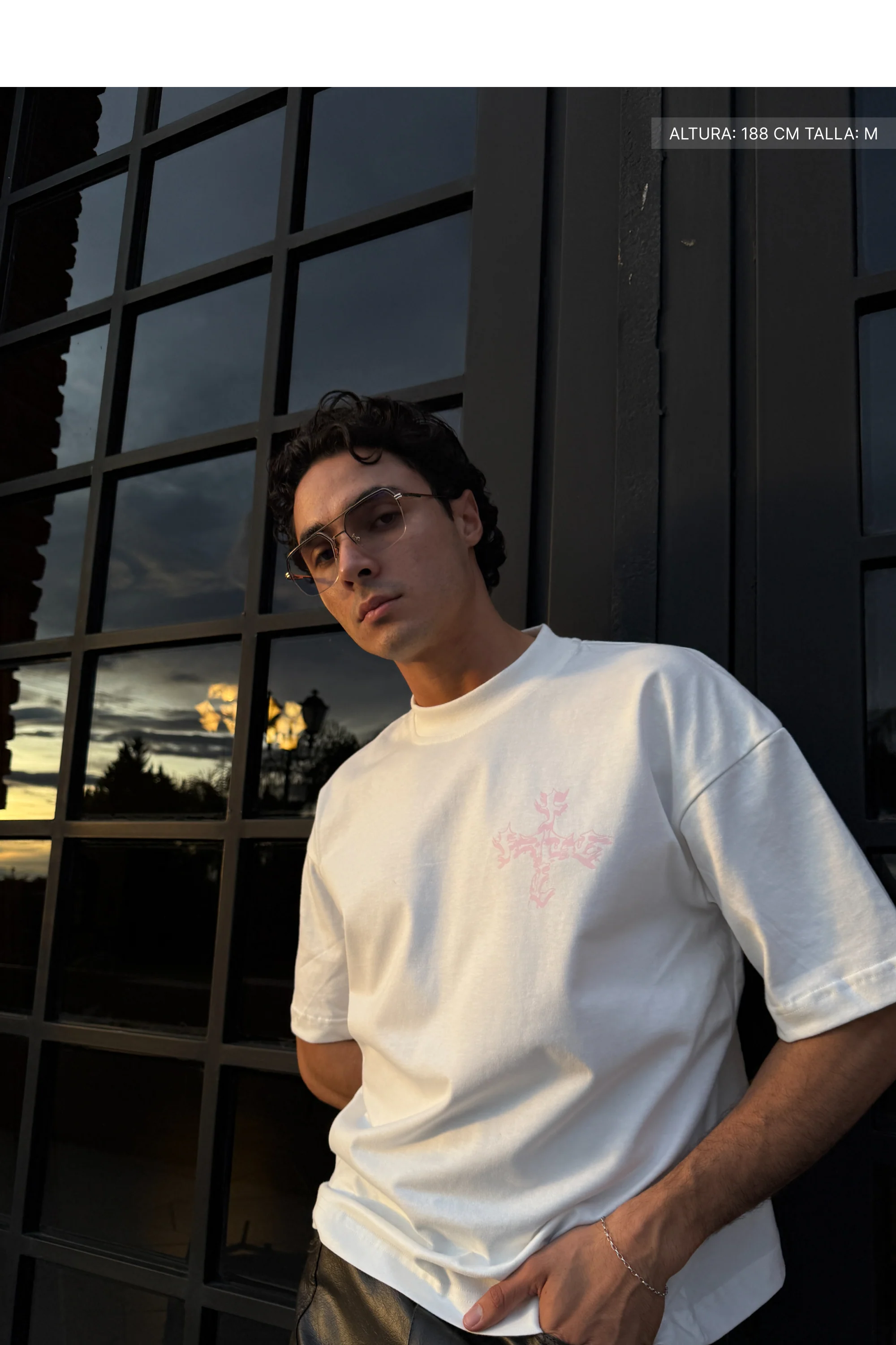 Letter Cross Tee Ivory - Image 2