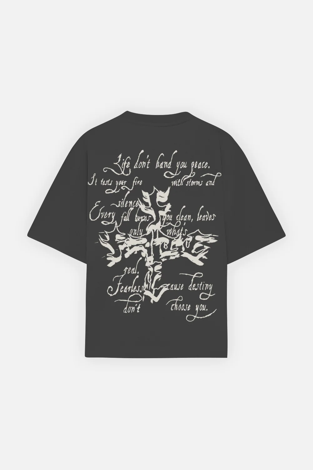 Letter Cross Tee Oxford Grey