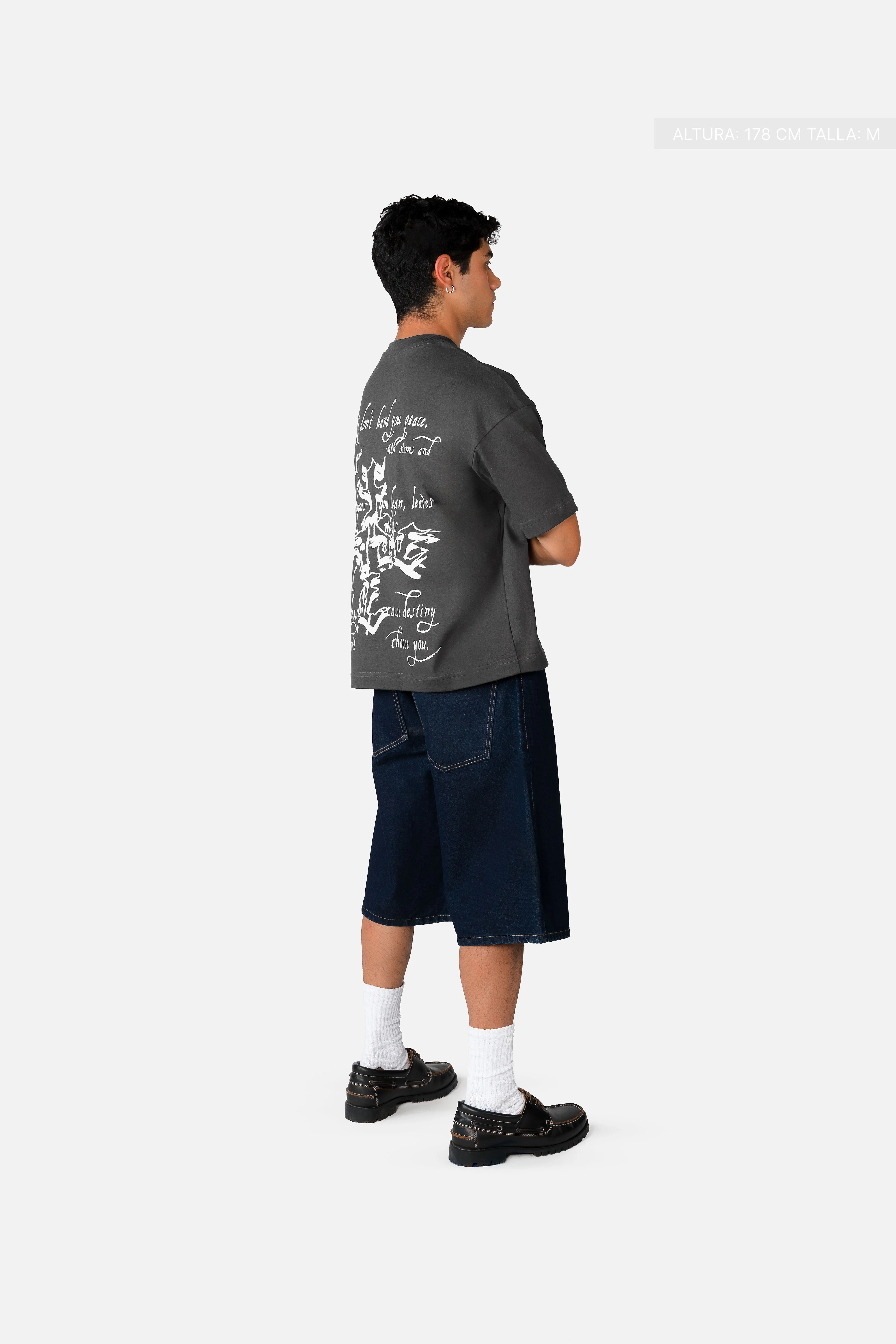 Letter Cross Tee Oxford Grey - Image 4