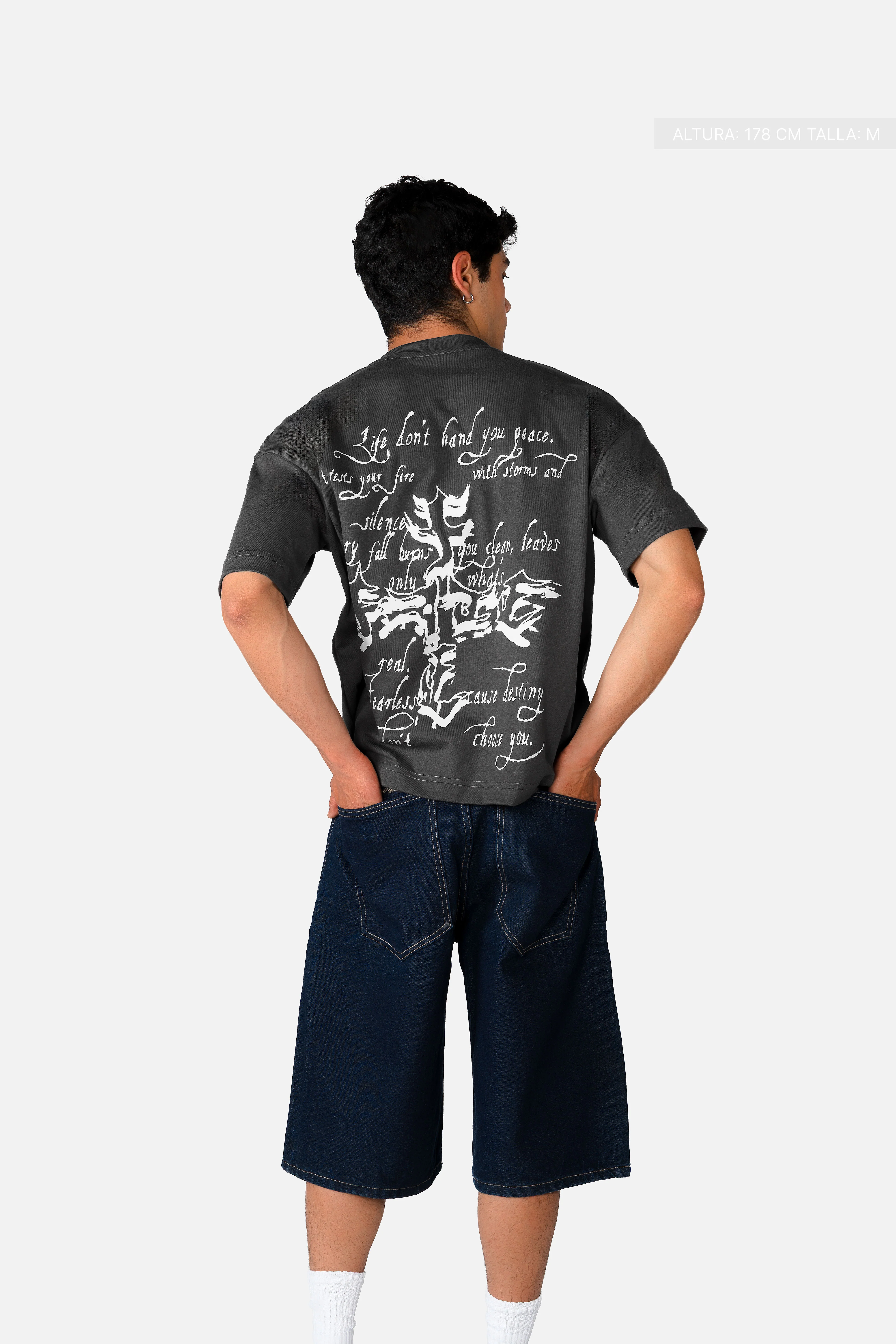 Letter Cross Tee Oxford Grey - Image 6