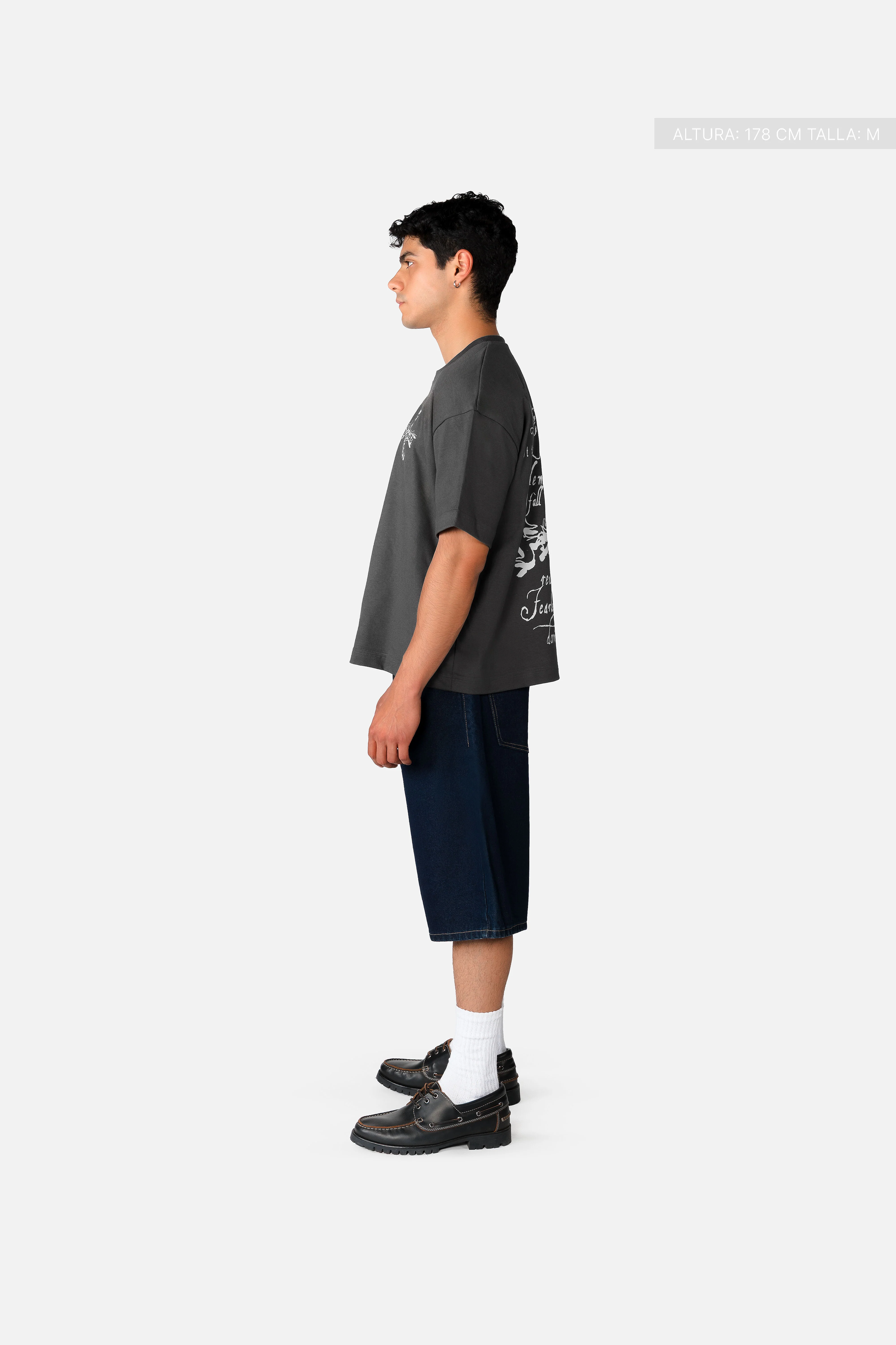 Letter Cross Tee Oxford Grey - Image 7