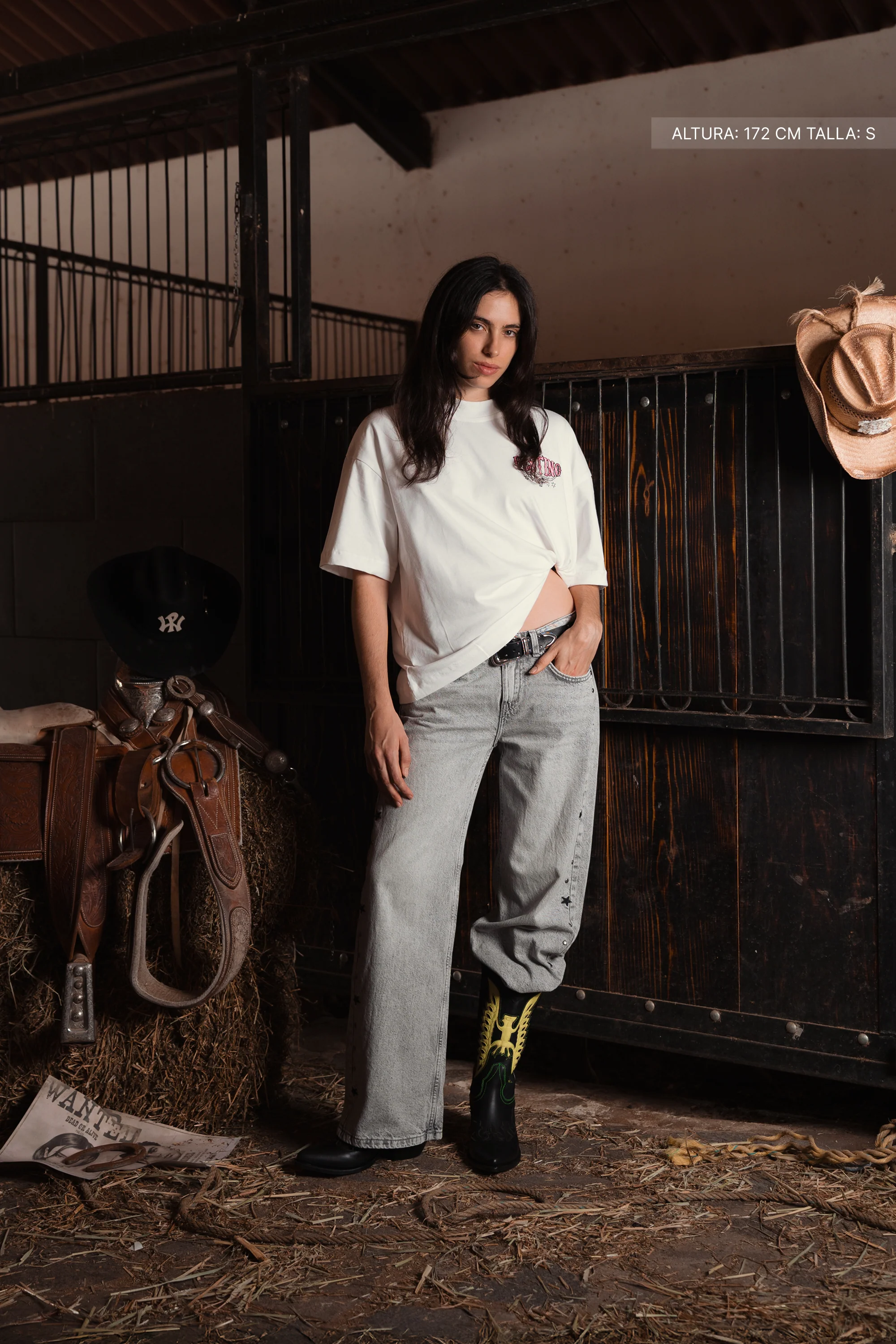 Long Horns Tee Ivory - Image 4