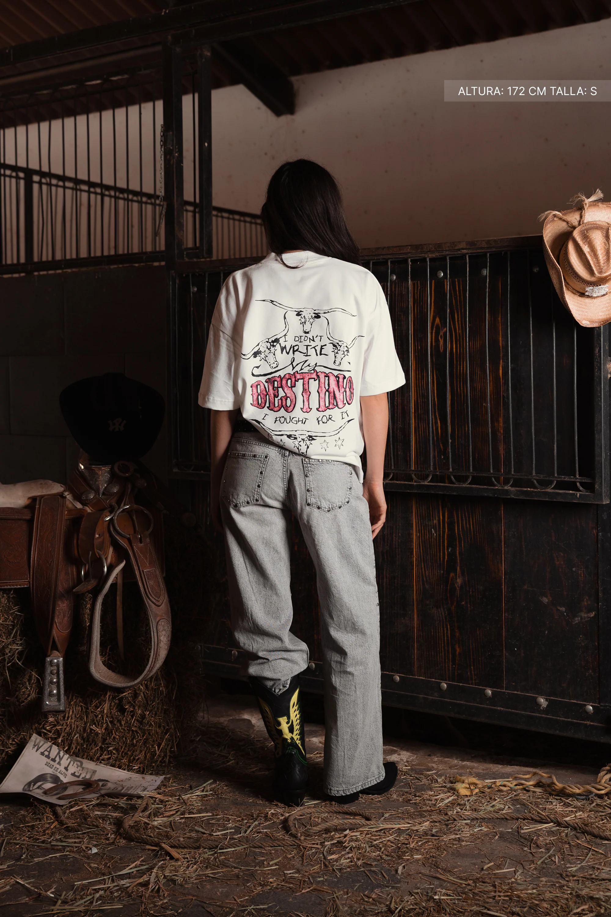 Long Horns Tee Ivory - Image 7