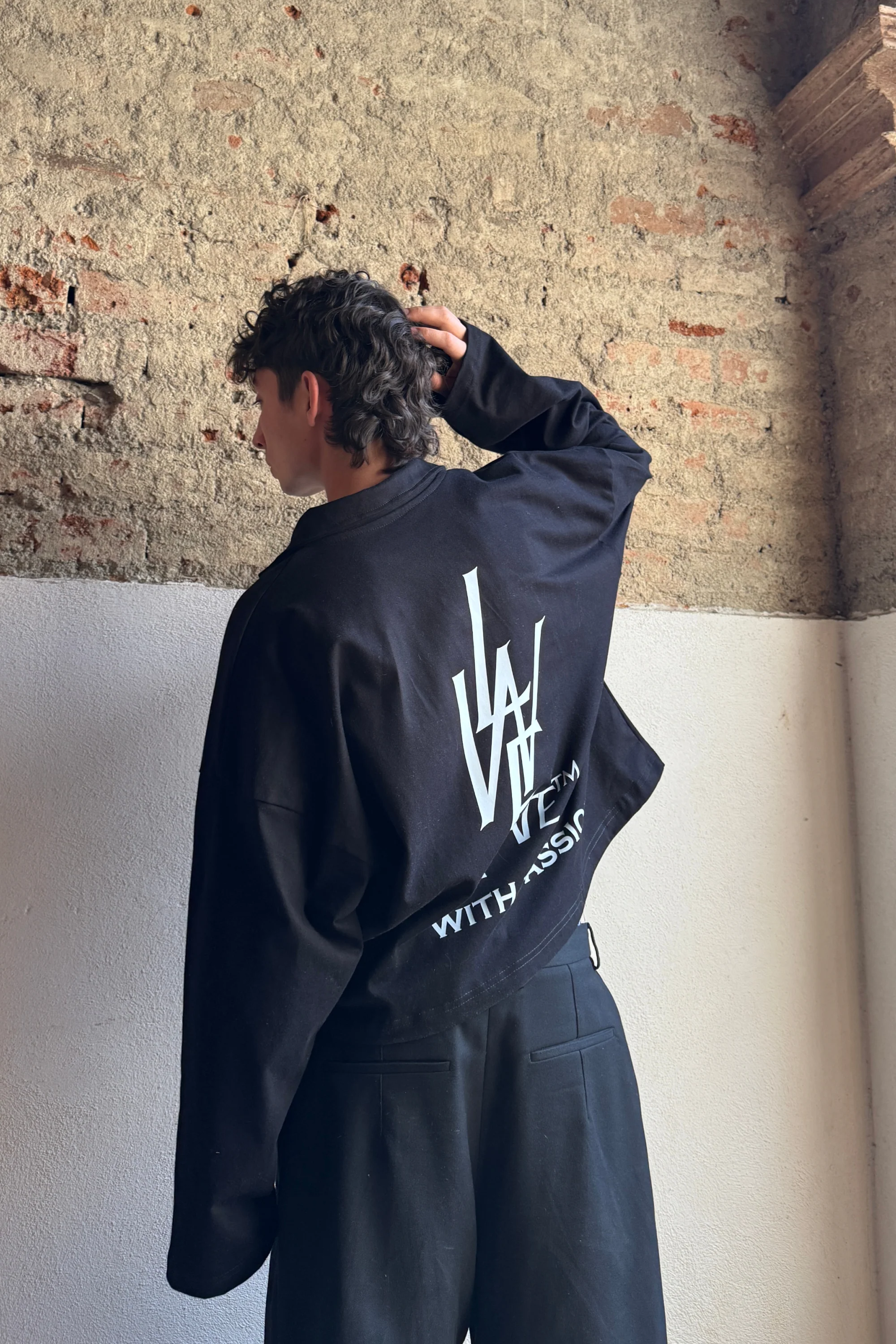 LoveWithoutFate Longsleeve Polo Black - Image 4