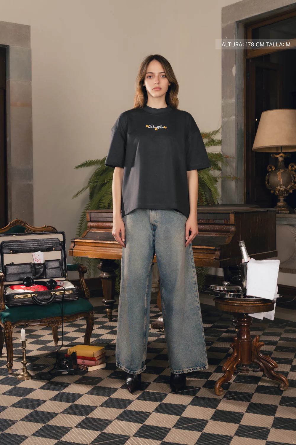Martini & Bad Decisions Tee Oxford Grey - Image 4