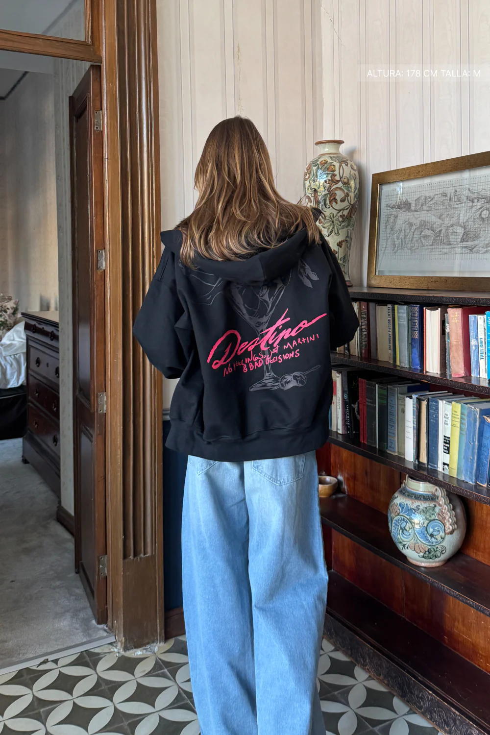 Martini & Bad Decisions Zip Hoodie Vantablack - Image 2