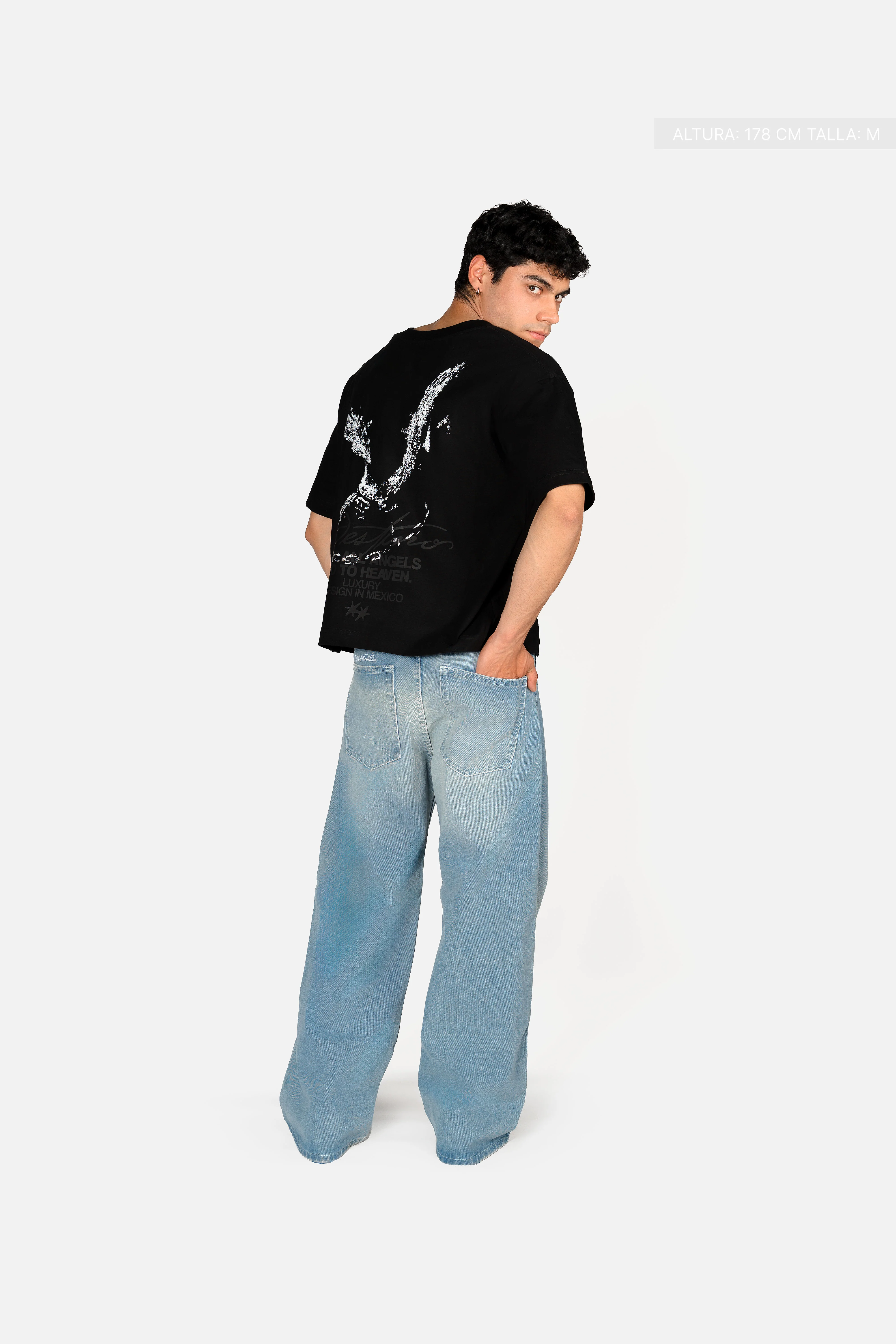 Not All Angels Tee Black & Black - Image 4