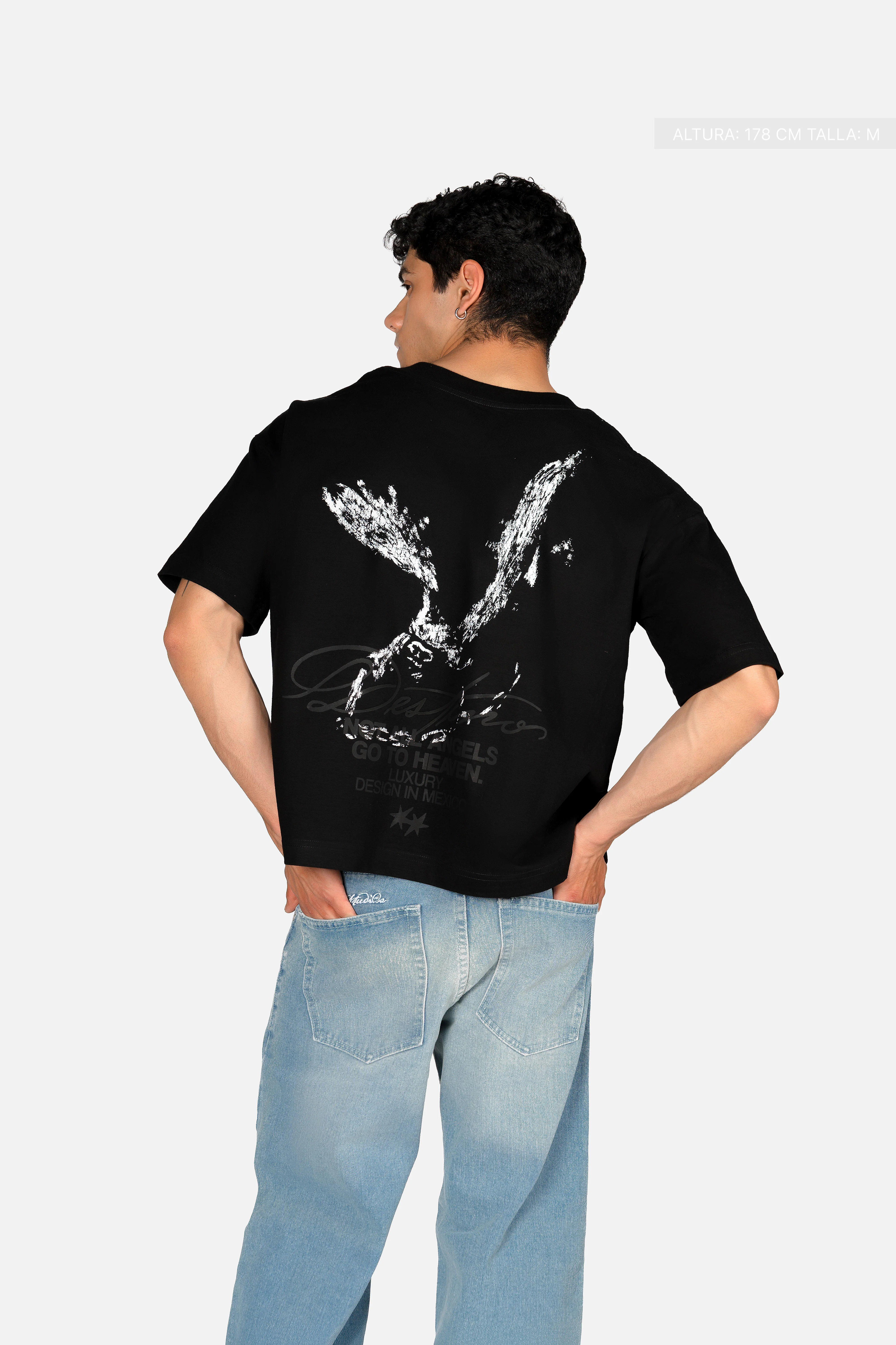 Not All Angels Tee Black & Black - Image 6