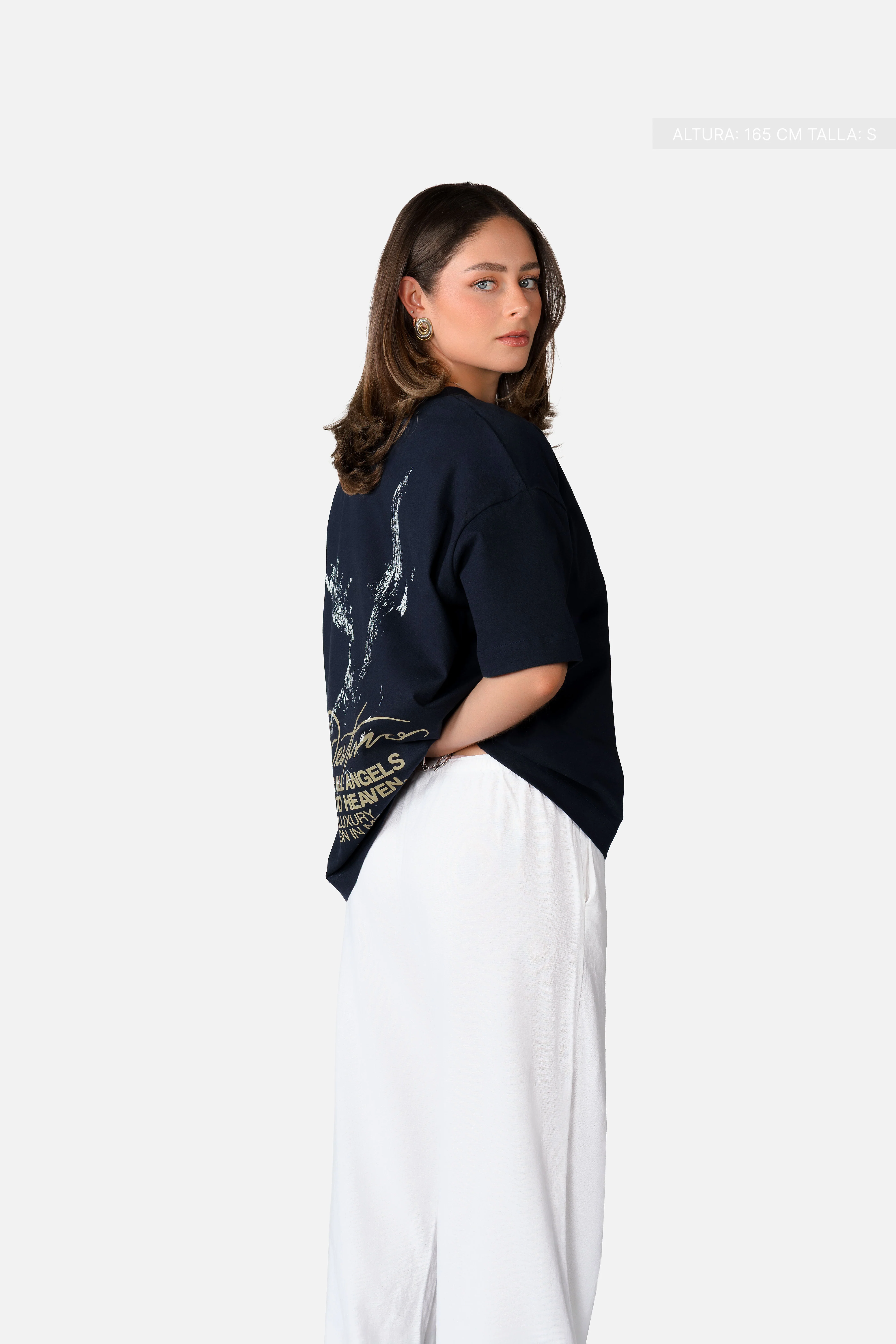 Not All Angels Tee Navy Blue - Image 6