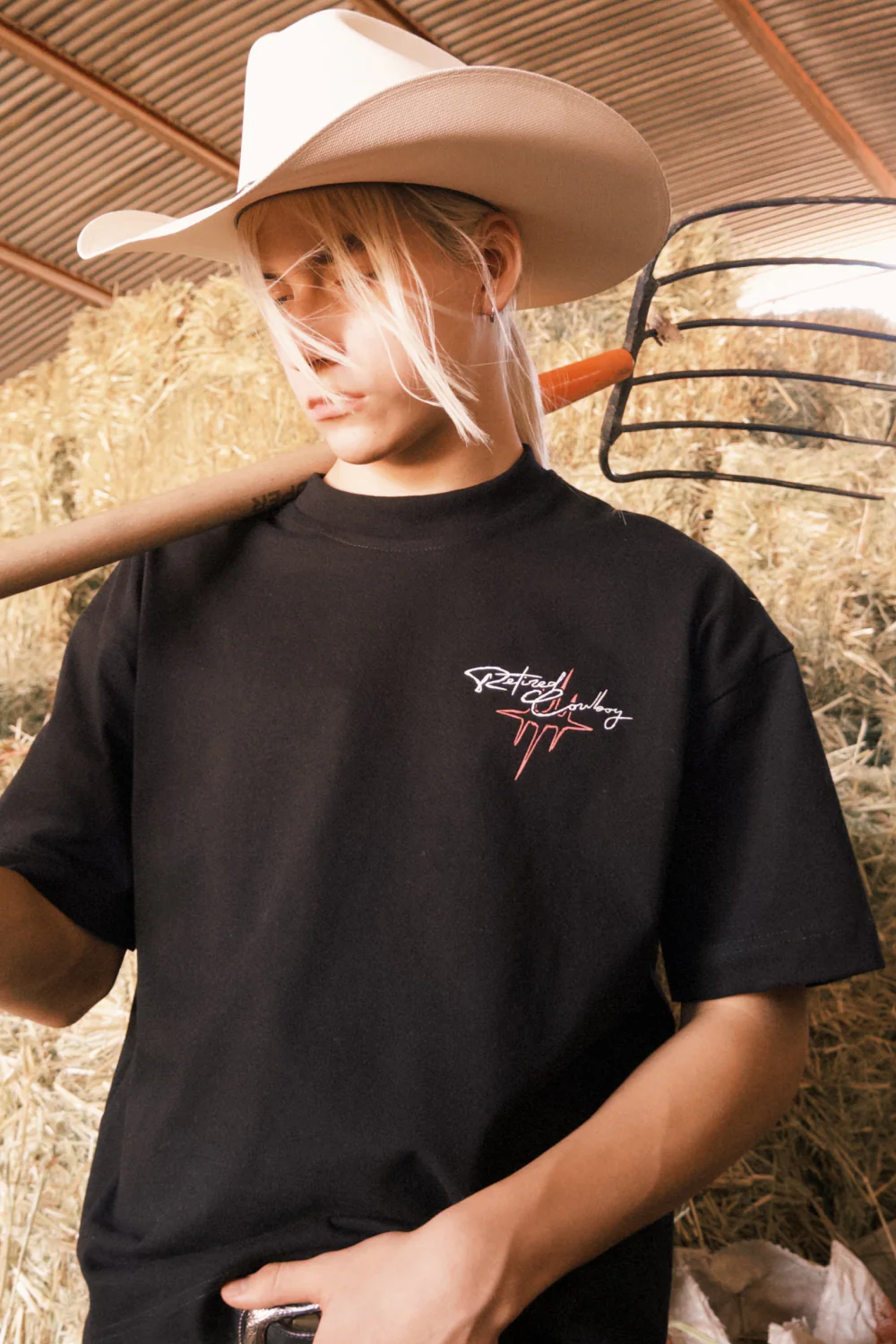 Pink Cowboy Tee Black - Image 2