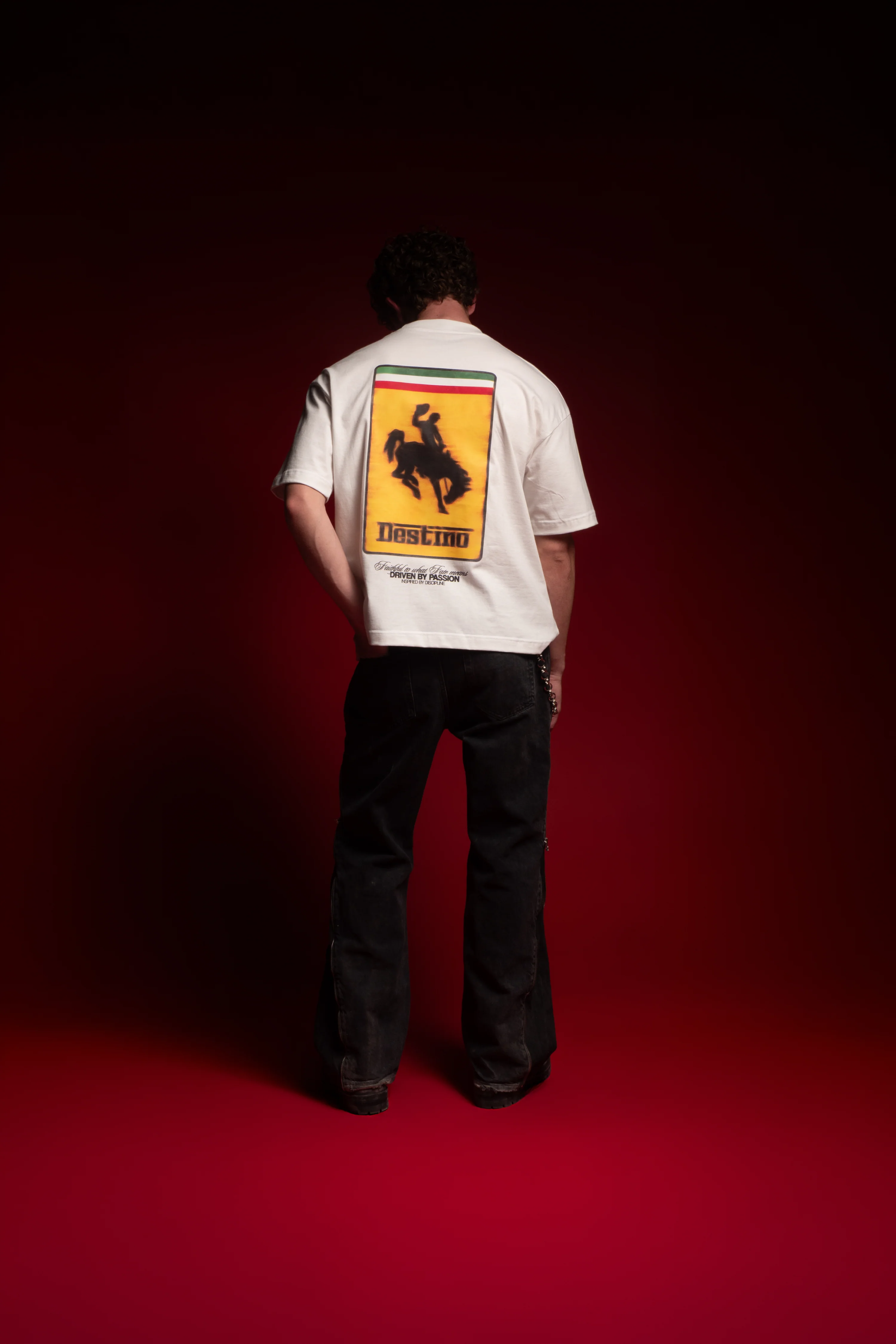 Racing Cowboy Tee Ivory - Image 2