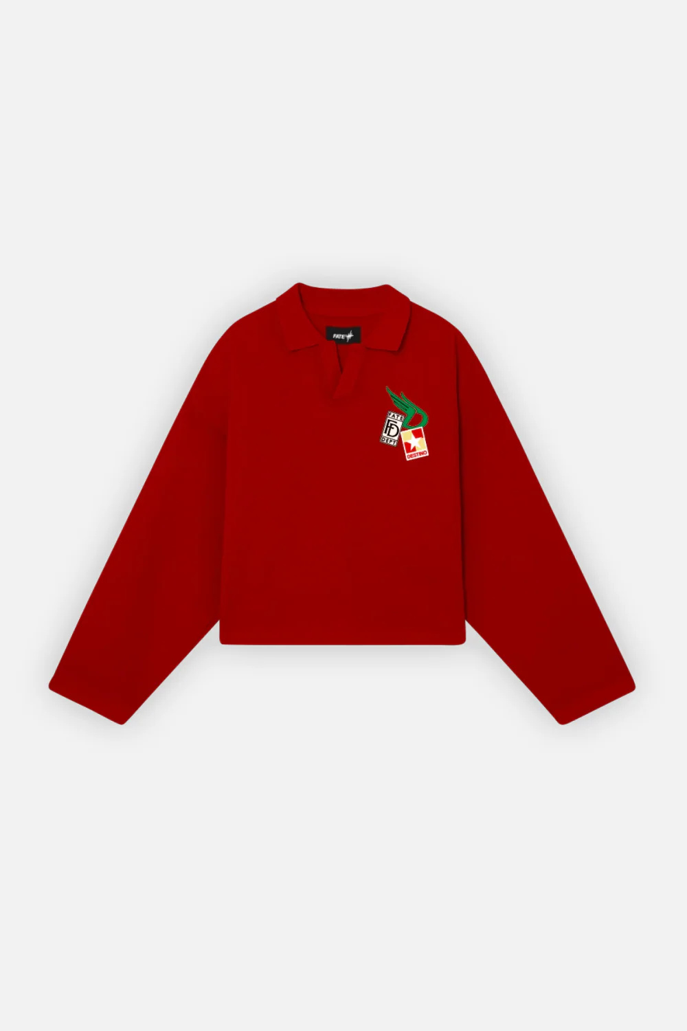 Racing Patches Longsleeve Polo Red - Image 3