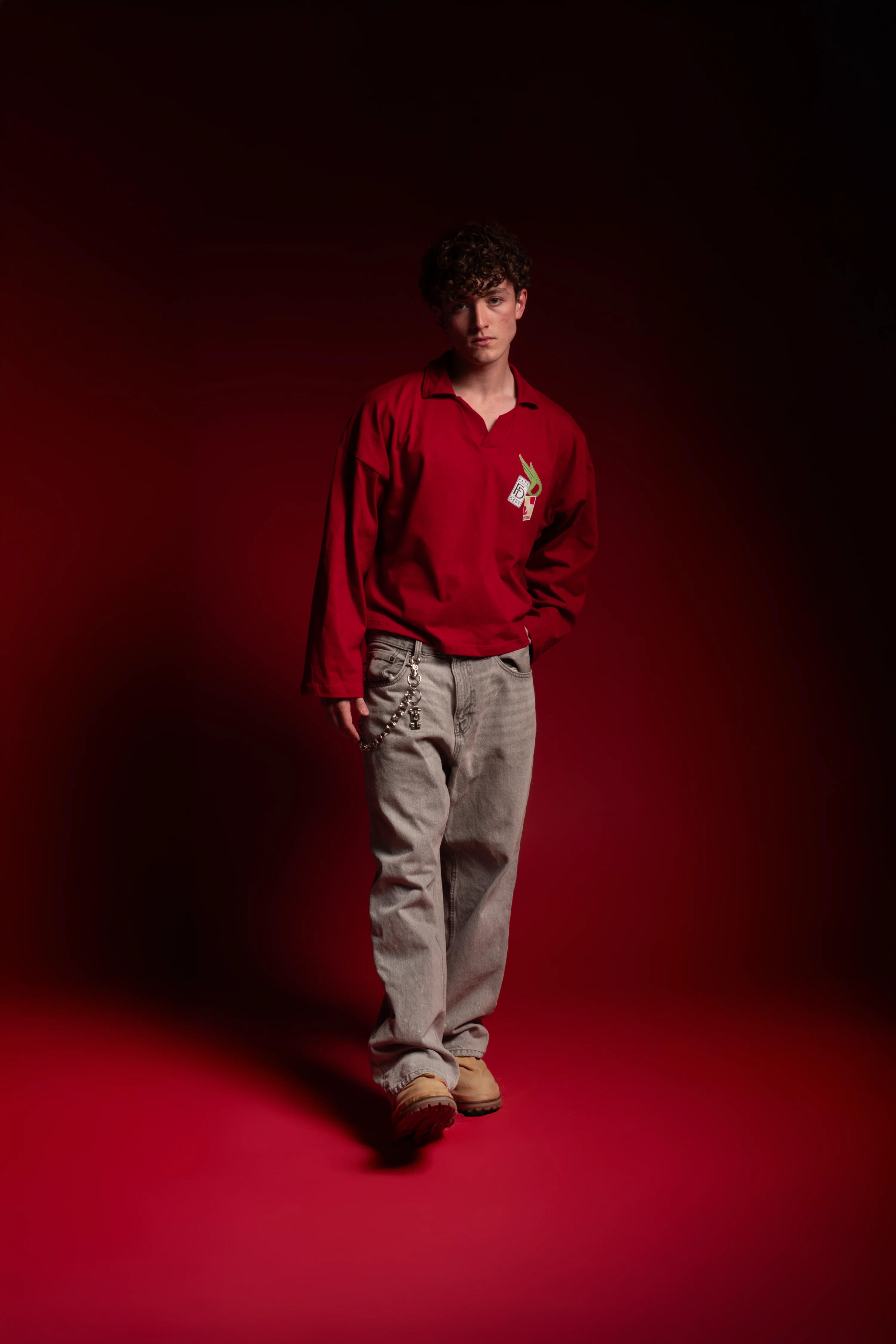 Racing Patches Longsleeve Polo Red - Image 4