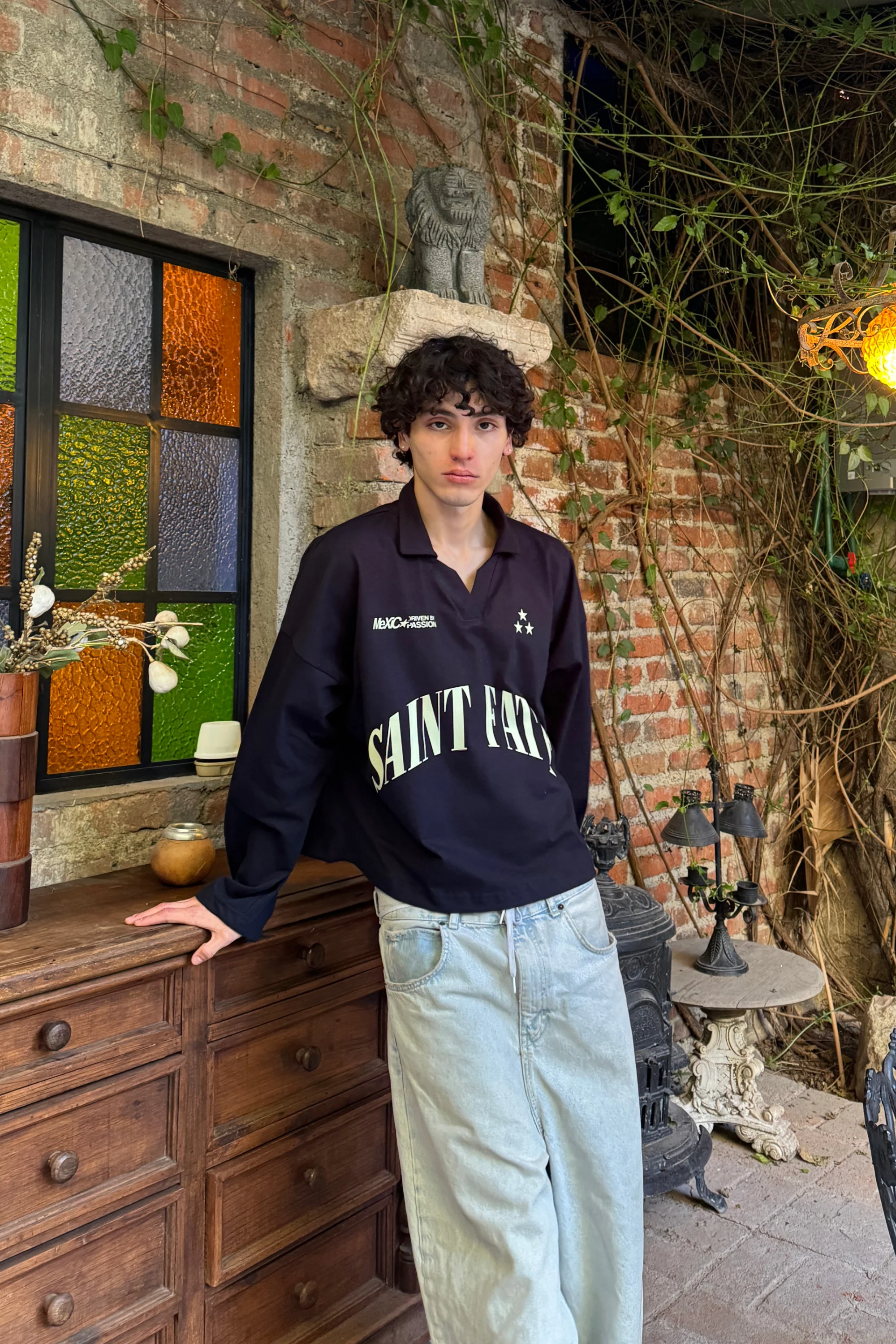 Saint Fate Longsleeve Polo Navy Blue - Image 4