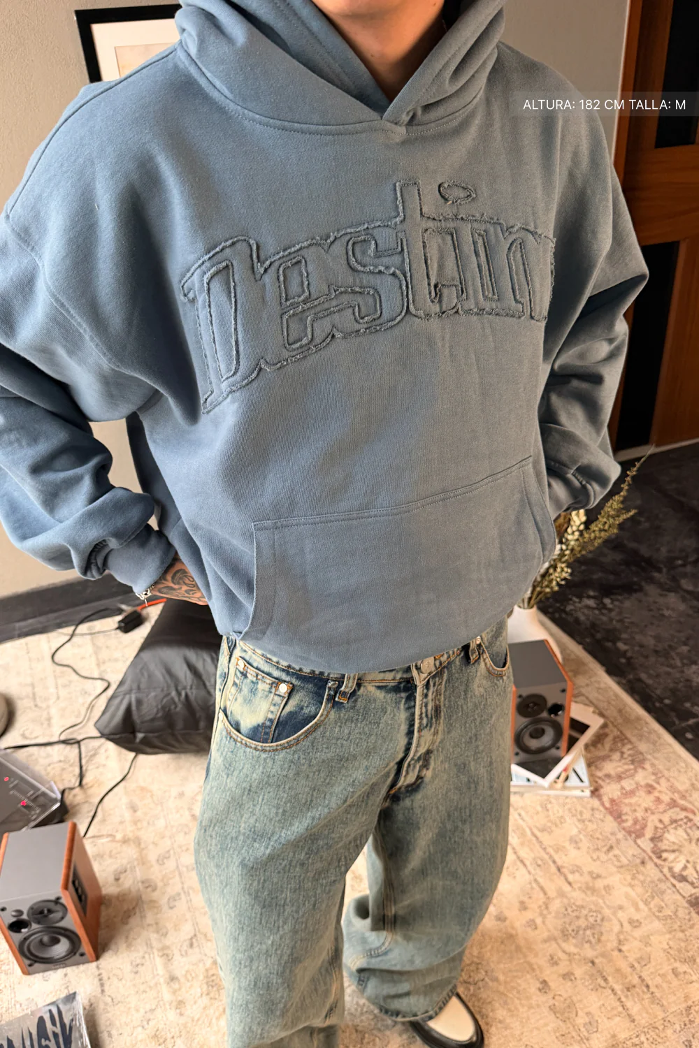 Signature Patch Hoodie Iron Blue - Image 4